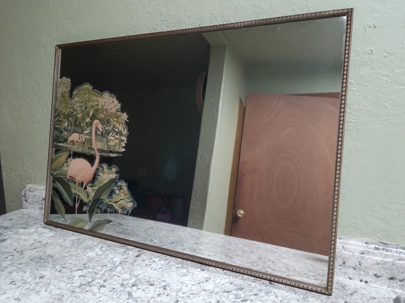 Vintage Mid Century Robert Stern Pink Flamingo Mirror Art Deco 1950s Turner Vintage Mid Century Robert Stern Pink Flamingo Mirror Art Deco 1950s Turner