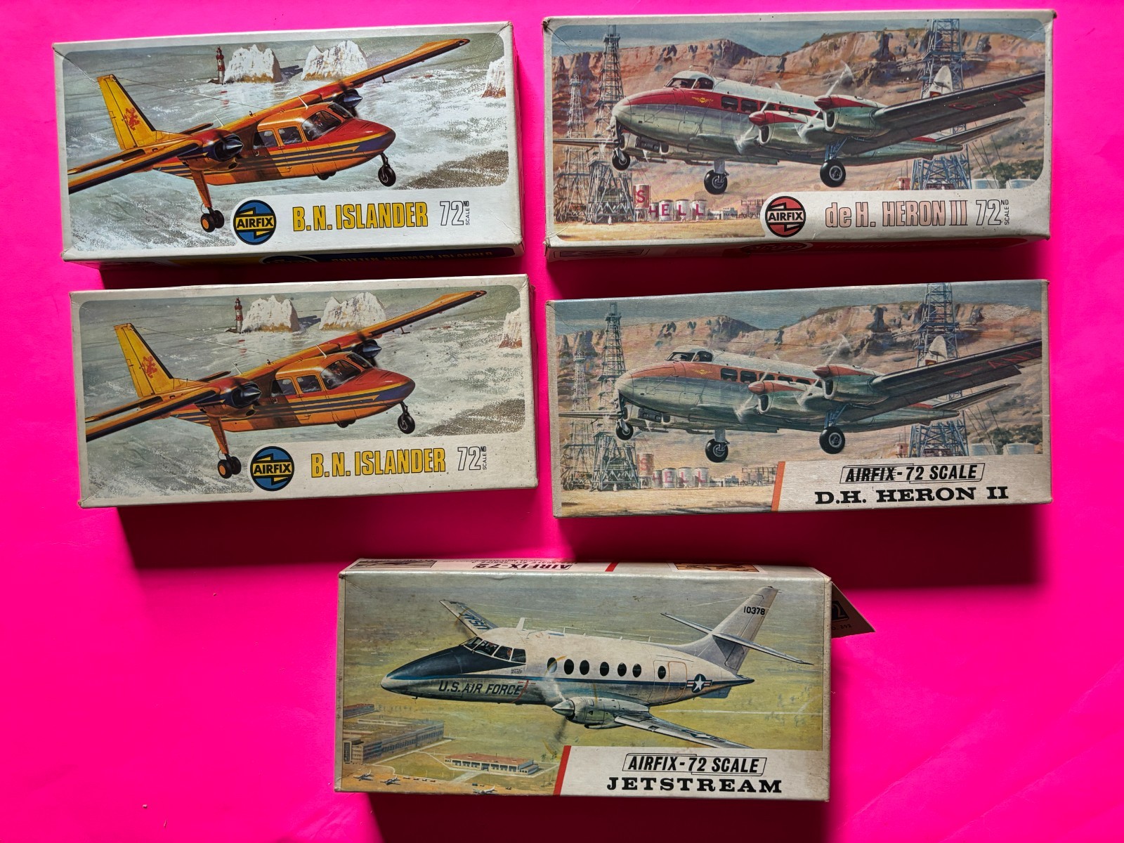 LOT OF 5 AIRPLANE MODEL KITS-AIRFIX 1/72 SCALE -HERON II-ISLANDER HP JETSTREAM LOT OF 5 AIRPLANE MODEL KITS-AIRFIX 1/72 SCALE -HERON II-ISLANDER HP JETSTREAM