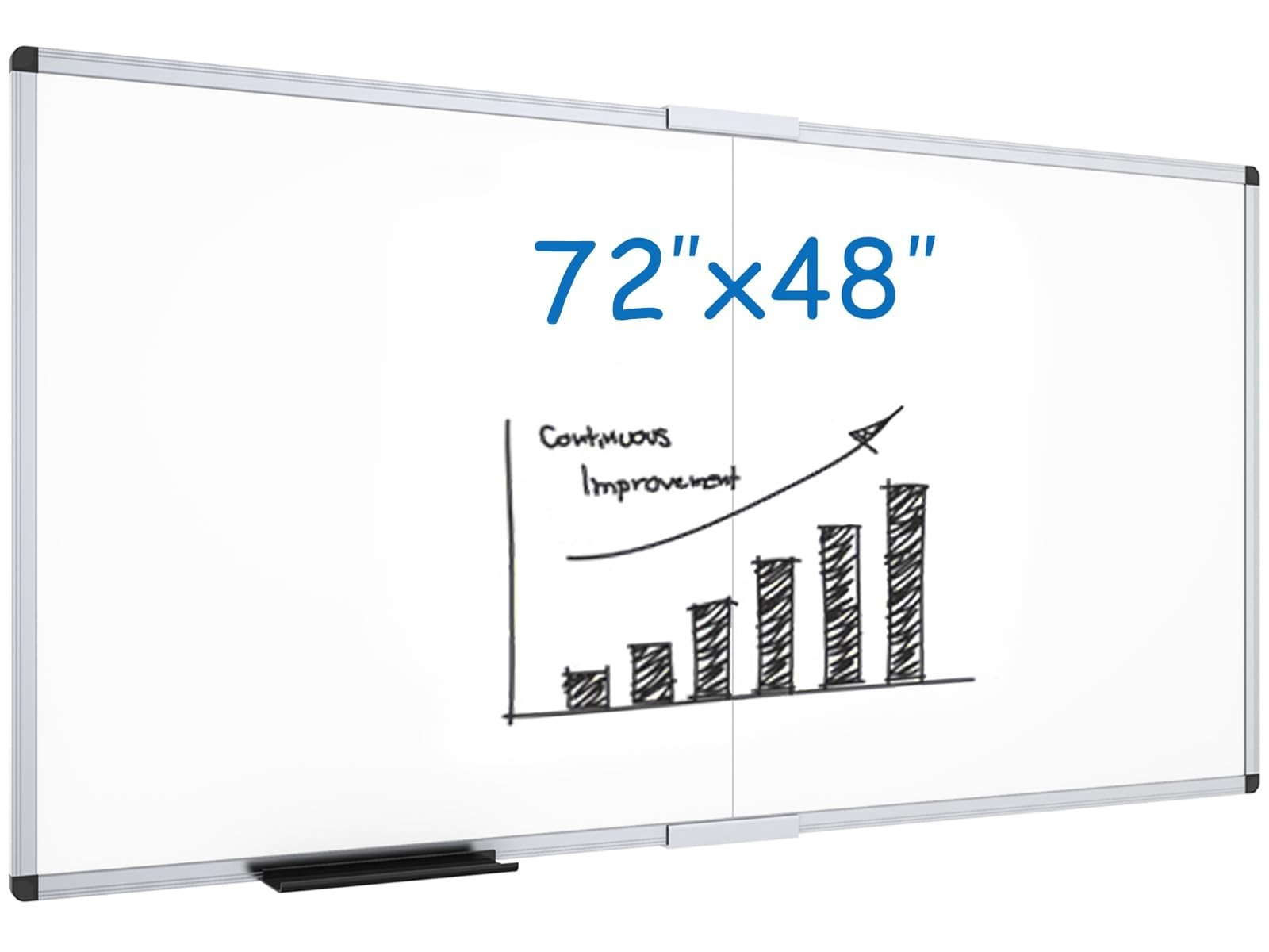 VIZ-PRO Large Magnetic Whiteboard/Foldable Dry Erase Board, 72 X 48 Inches