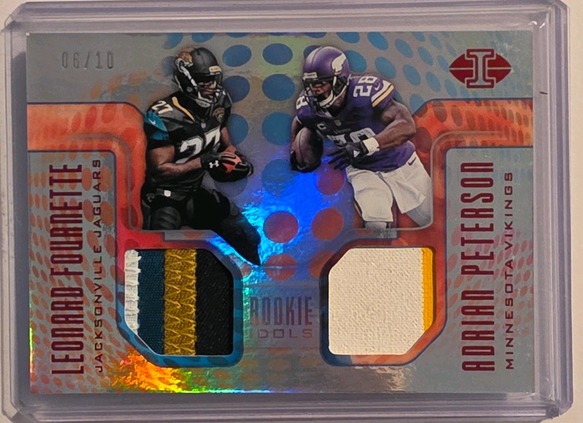 2017 Panini Illusions Adrian Peterson Game Worn Patch Refractor #/10 Vikings 🔥 2017 Panini Illusions Adrian Peterson Game Worn Patch Refractor #/10 Vikings 🔥