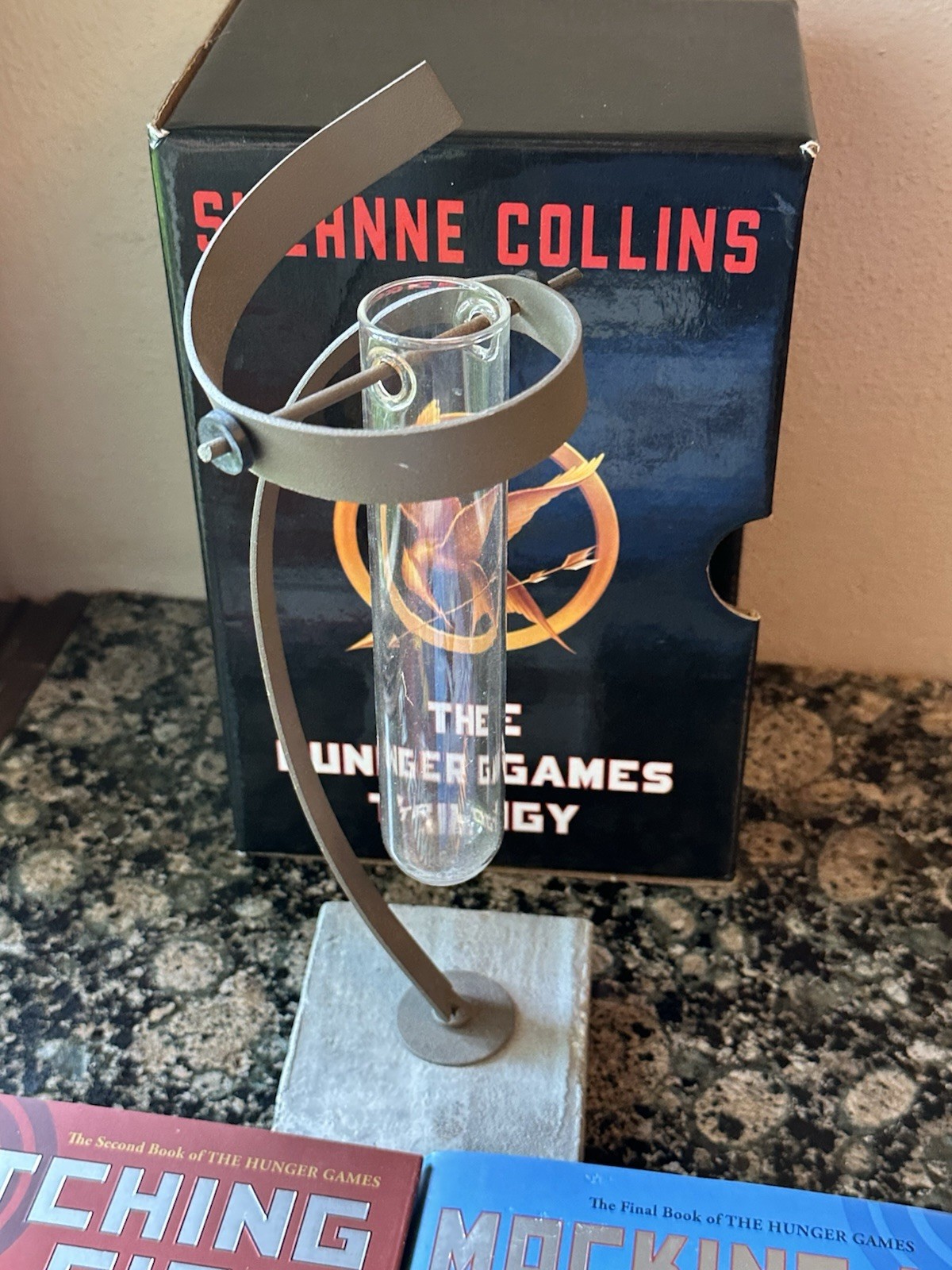 The Hunger Games: Mockingjay DISTRICT 13 Test Tube Beaker Prop & 1st Ed. Trilogy The Hunger Games: Mockingjay DISTRICT 13 Test Tube Beaker Prop & 1st Ed. Trilogy