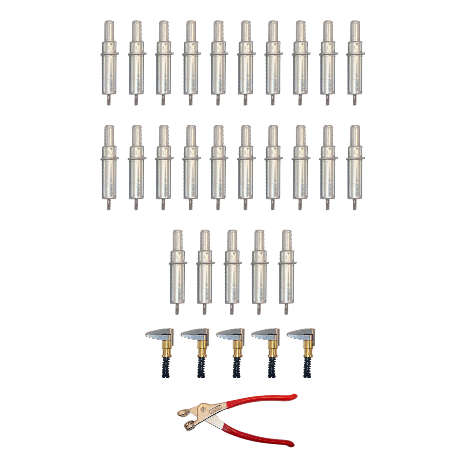31-Pc Cleco Kit 25 x 3/32 Fasteners 5 Side Clamps + Pliers 31-Pc Cleco Kit 25 x 3/32 Fasteners 5 Side Clamps + Pliers