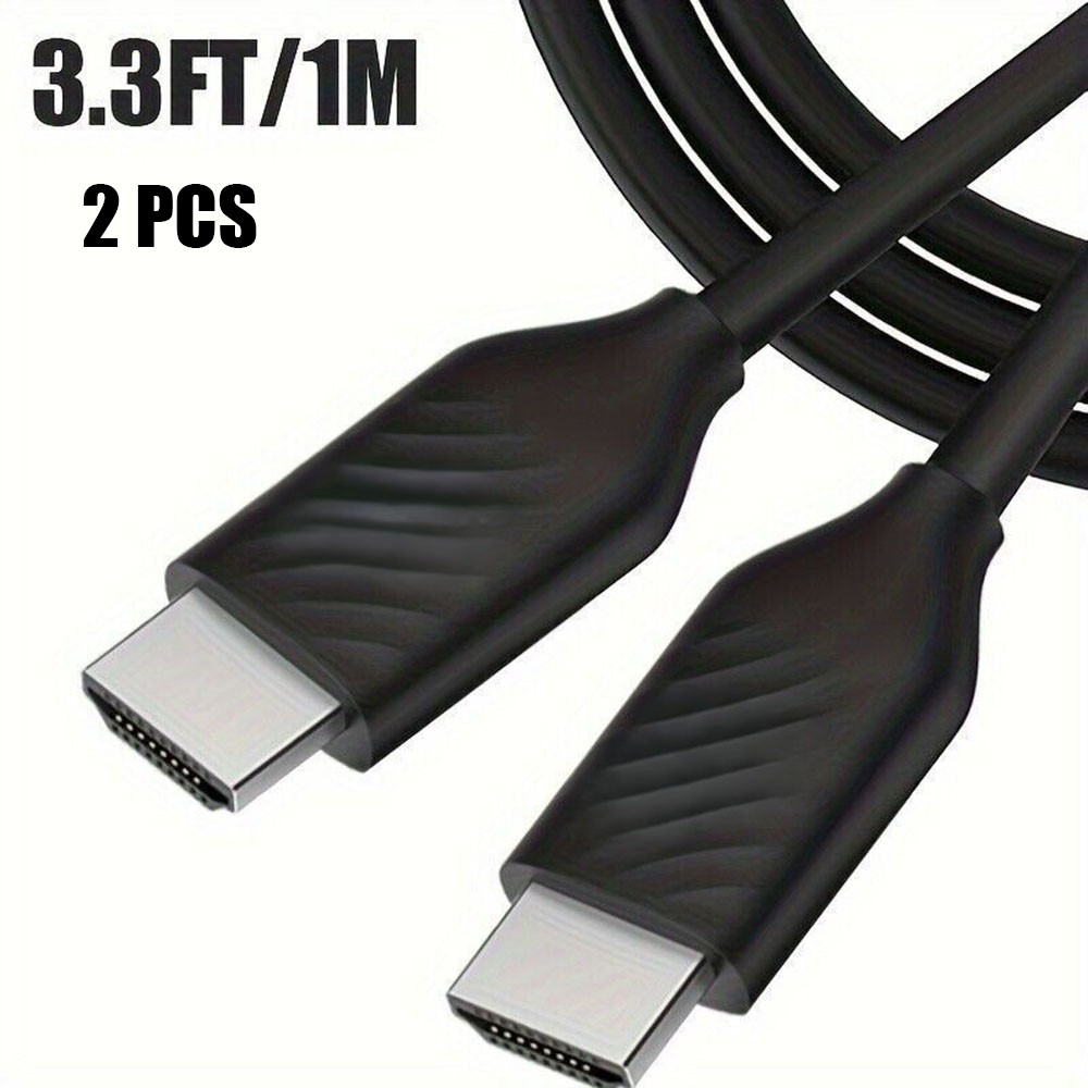 2 PCS 4K HDMI 2.0 Cable 18Gbps HDR 60Hz High Speed for MacBook PS5 Xbox PC 3.3ft