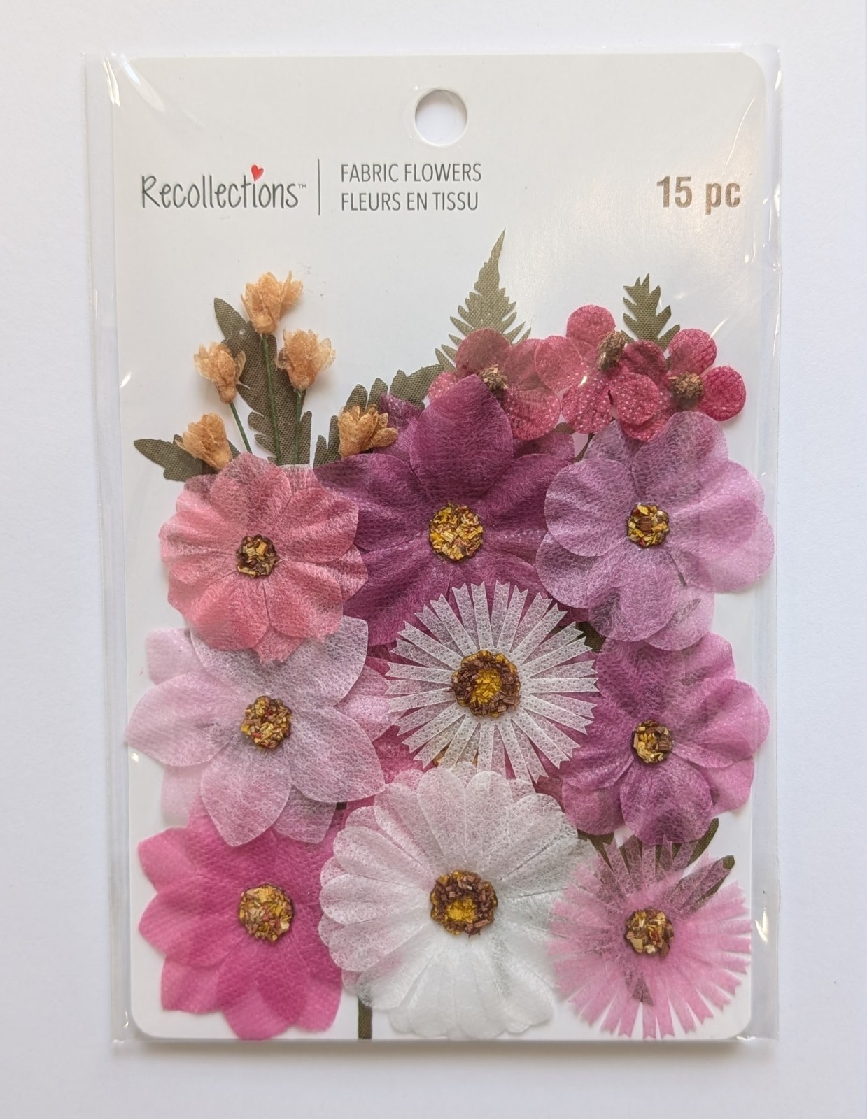 Pink Pressed Fabric Flowers Scrapbooking Embellishments By Recollections