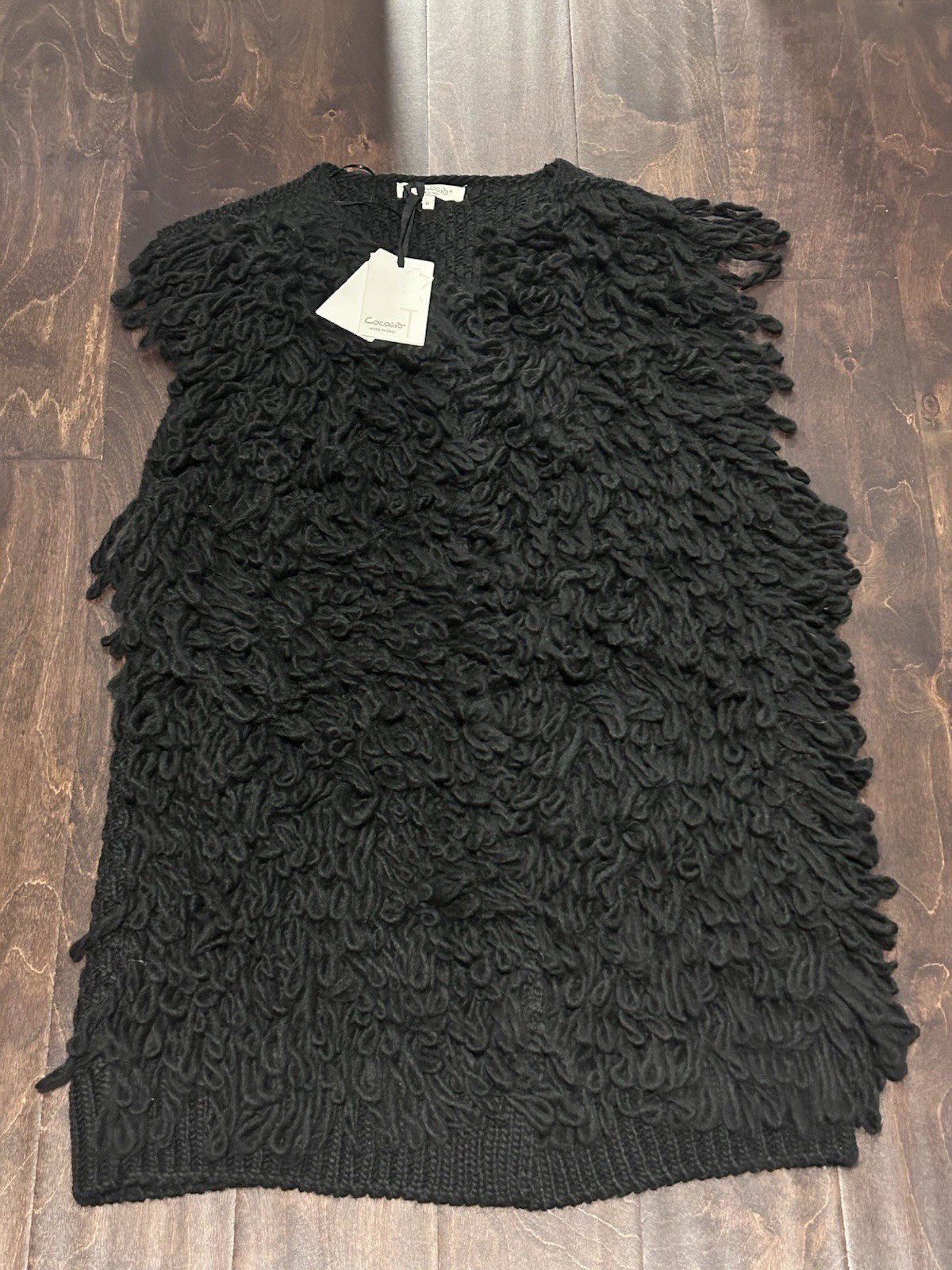 NWT Cocogio Vest Sweater Women’s SZ Med Wool Blend Fringe Knit Made in Italy