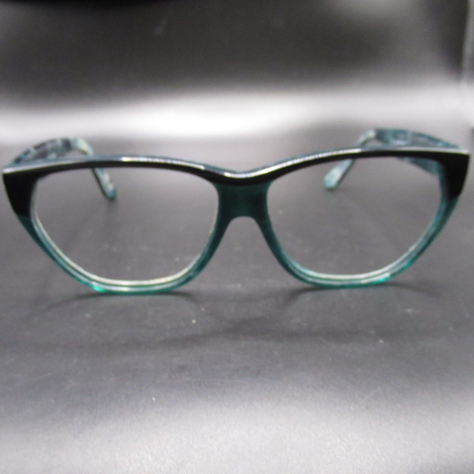 Vintage Evan-Picone Cat Eye Eyeglass Frames E610 Teal Marbled France 60-14-140