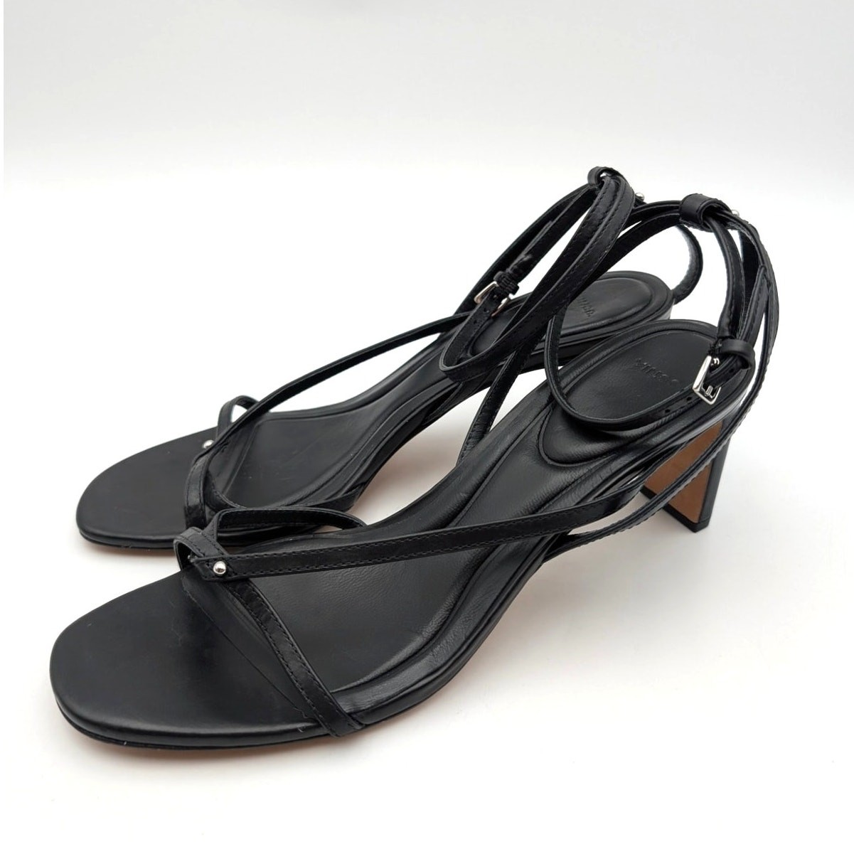 Vince Marilyn Ankle Strap Heel Sandal Open Toe Women\'s Black Size US10M EU41