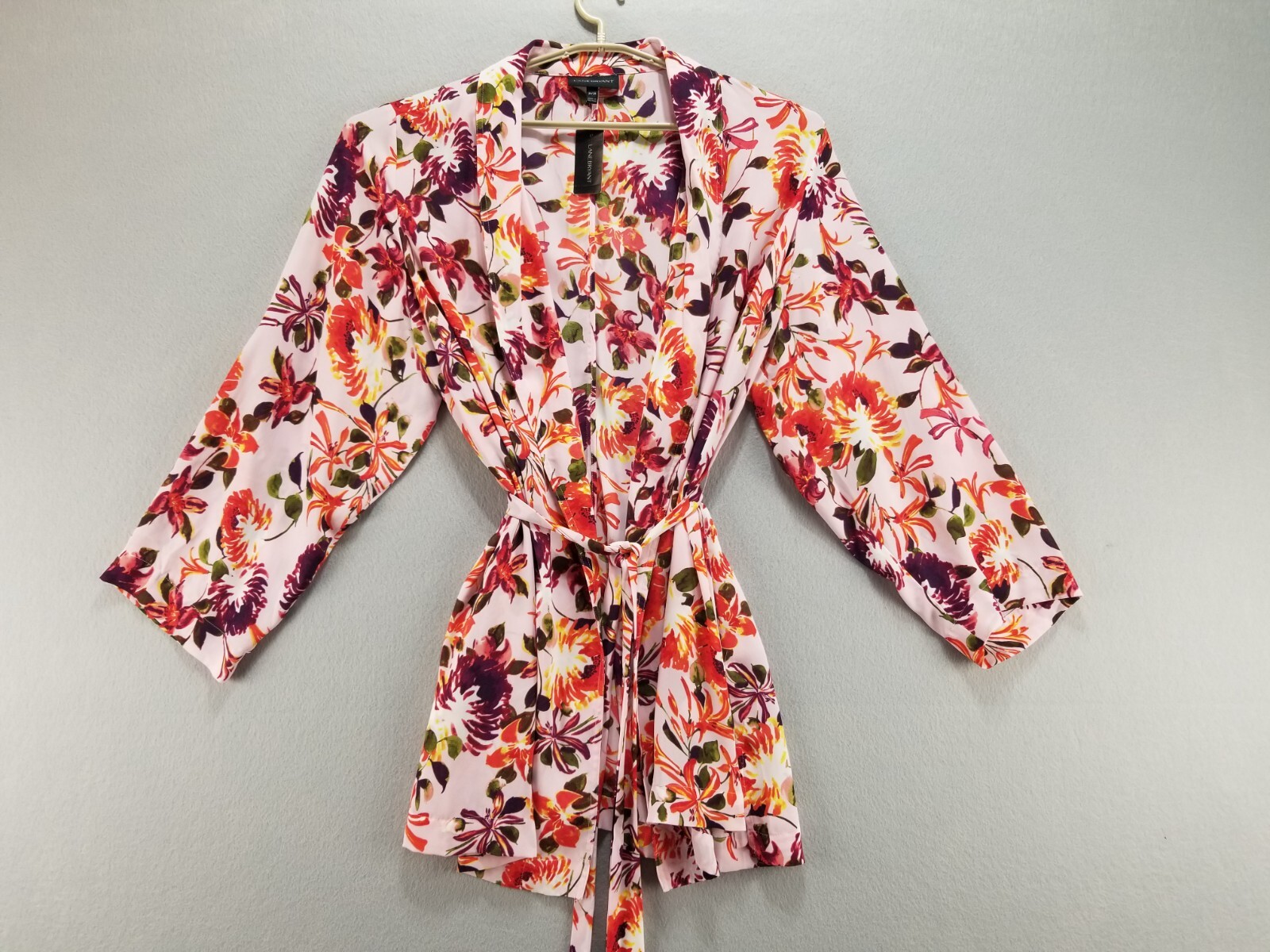 NWT Lane Bryant Kimono Floral Belted Wrap Pockets Pink Size 26/28
