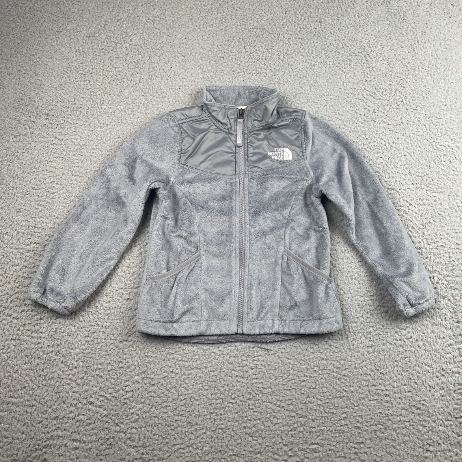 The North Face Girls Jacket XXS 5 Gray A3CUK Outdoor Pockets Partical Osito The North Face Girls Jacket XXS 5 Gray A3CUK Outdoor Pockets Partical Osito