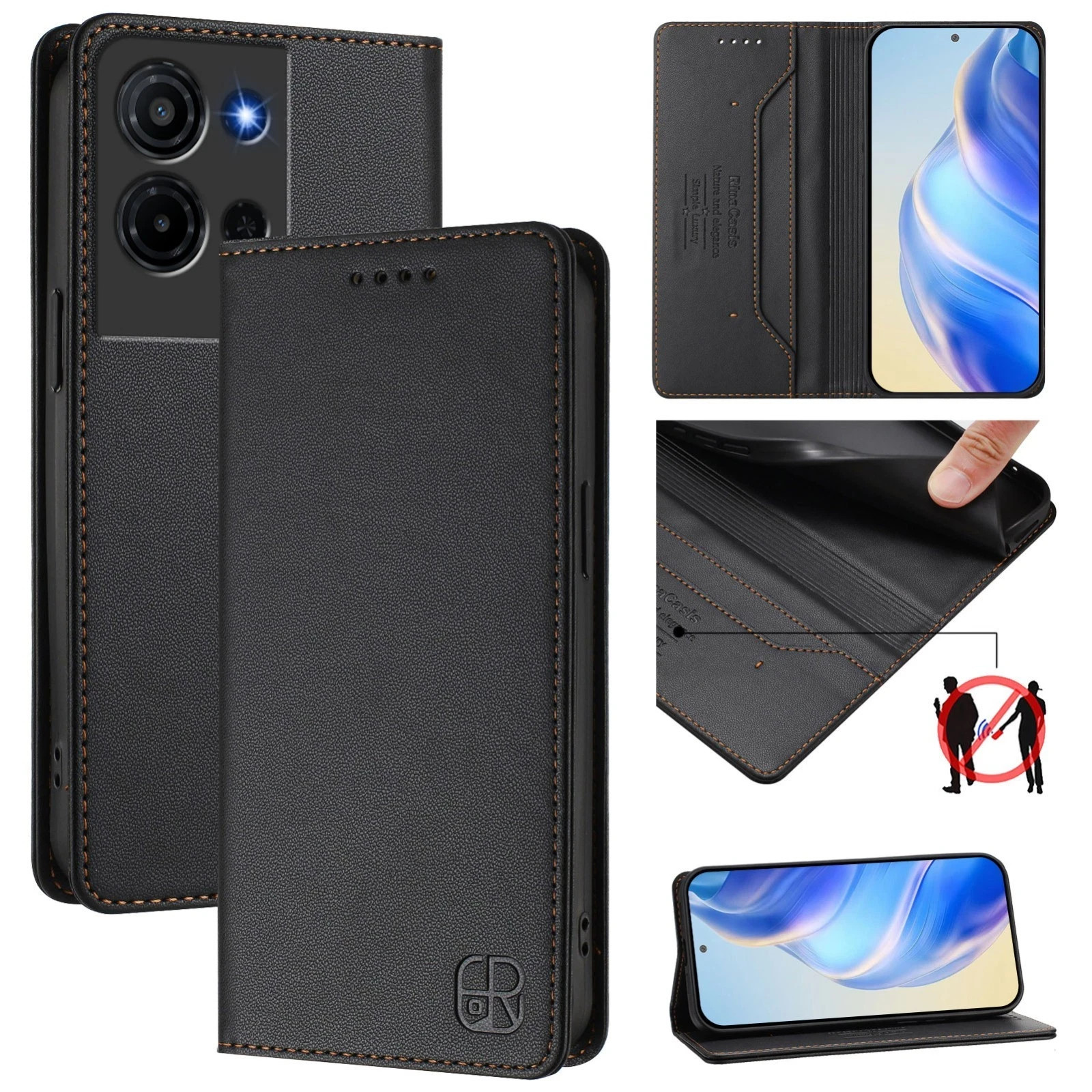 PU Leather Multifunctional Flip Phone Case Cover For TCL K32 /K33