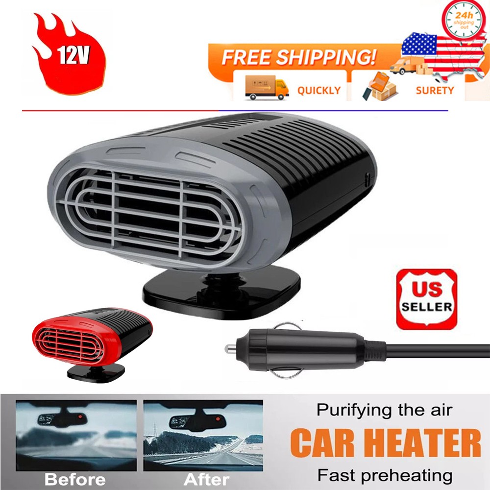 Car Warm Air Blower Portable Fast Heating 12V Car Heater Windshield Defroster
