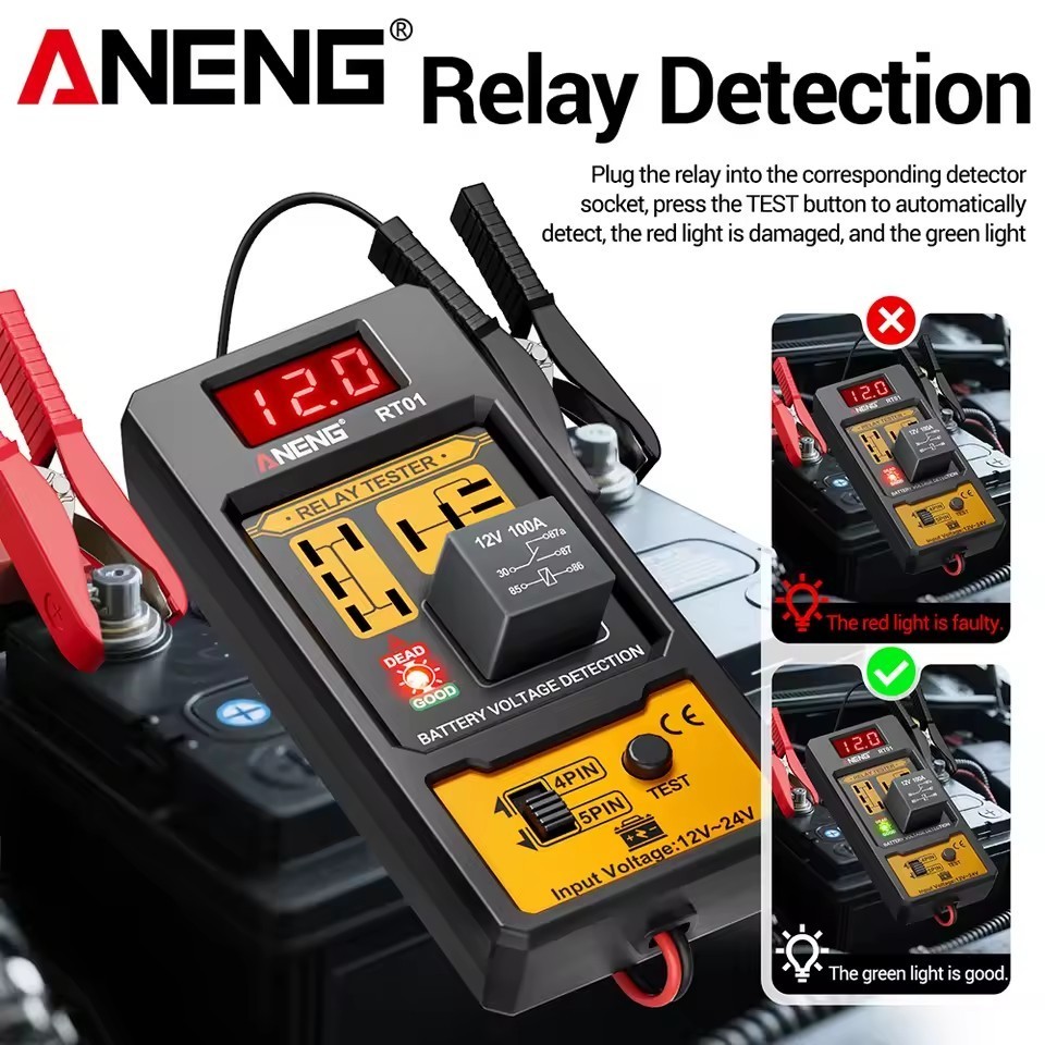12V Automotive Relay Tester – Universal Electronic Relay Diagnostic Tool USA