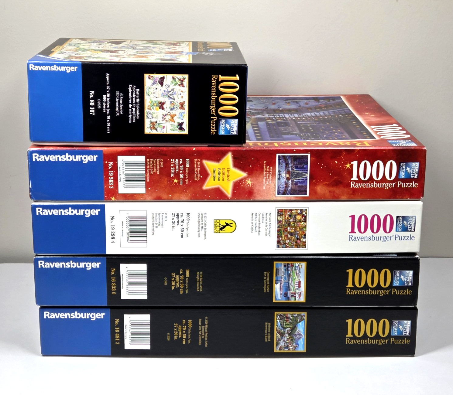 Ravensburger Lot of 5 Puzzles 1000 pieces Canada NYC Christmas 100% Complete EUC Ravensburger Lot of 5 Puzzles 1000 pieces Canada NYC Christmas 100% Complete EUC