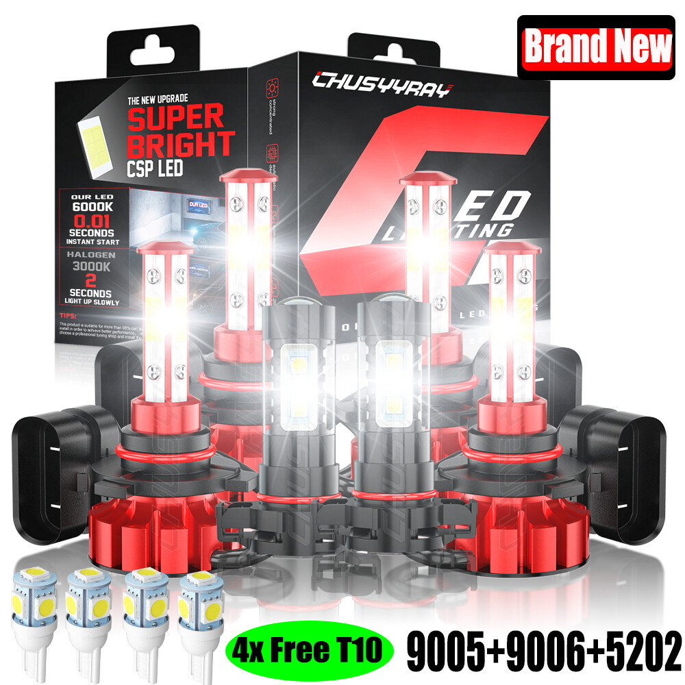For Dodge Journey 2010-2019 - 6x 6000K LED Headlight + Fog Light Bulbs Combo Kit For Dodge Journey 2010-2019 - 6x 6000K LED Headlight + Fog Light Bulbs Combo Kit