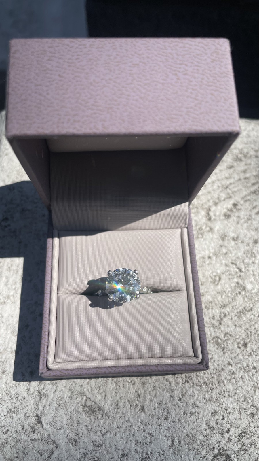 GIA Certified 4.10ct Round Brilliant Diamond Engagement Ring F/VS1 Excellent Cut