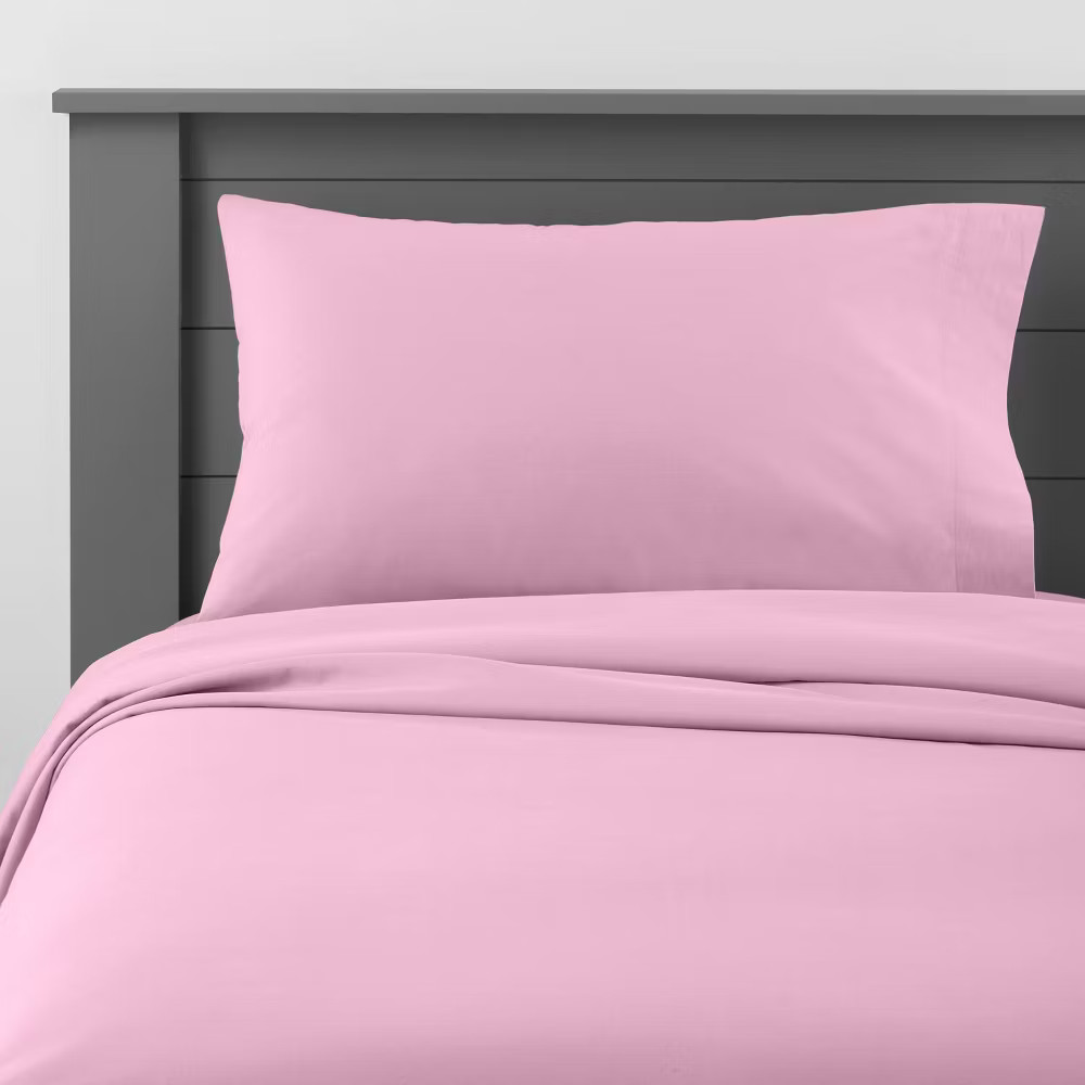 Full Solid Cotton Kids\' Sheet Set Purple - Pillowfort: 4-Piece