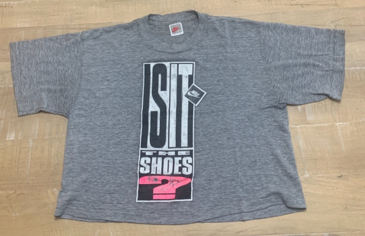 Vtg 90s Nike Grey Tag Mars Blackmon Is It The Shoes Tee Large Thrashed 