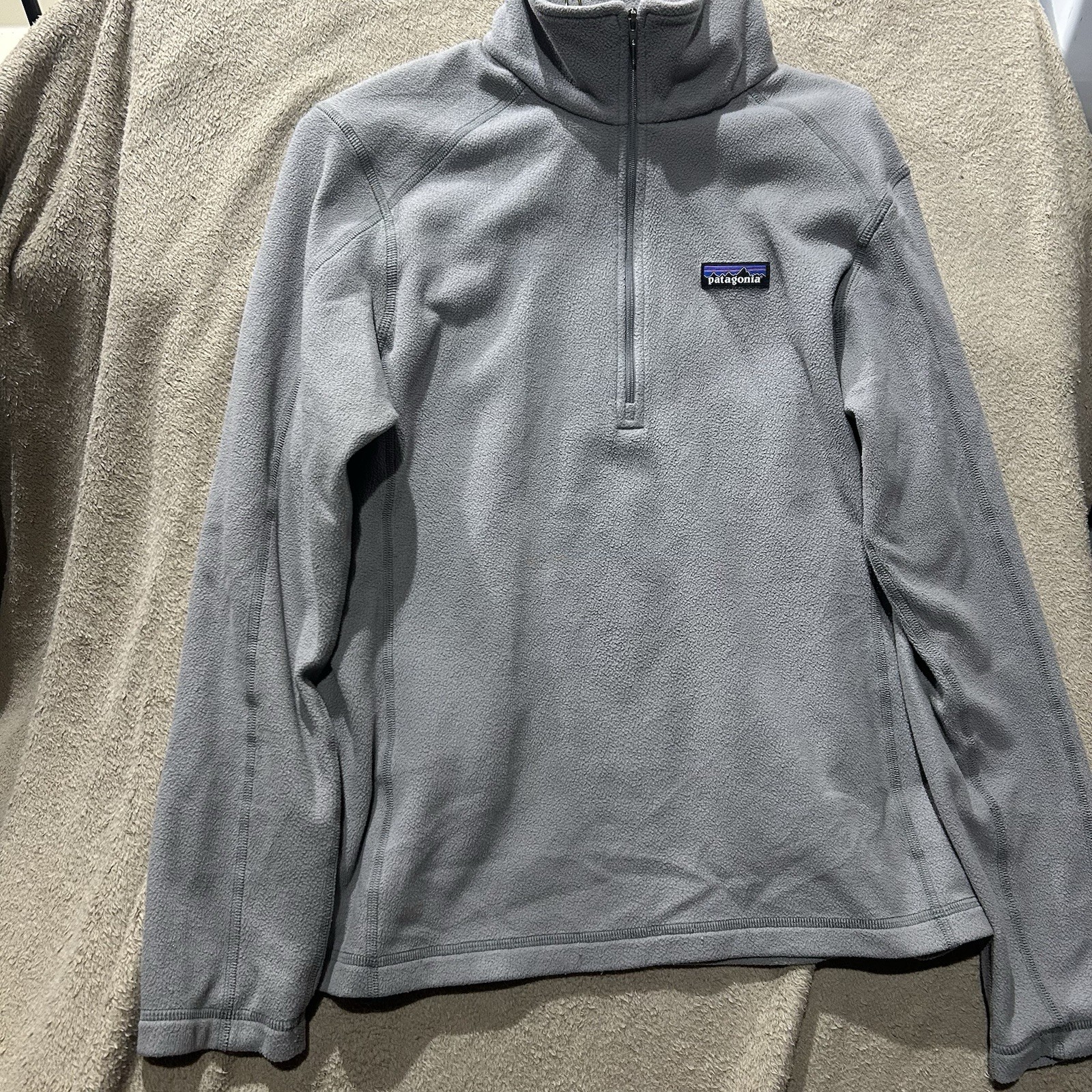 Patagonia Men\'s Micro D 1/4-Zip Fleece Pullover Large Feather Grey STY26278