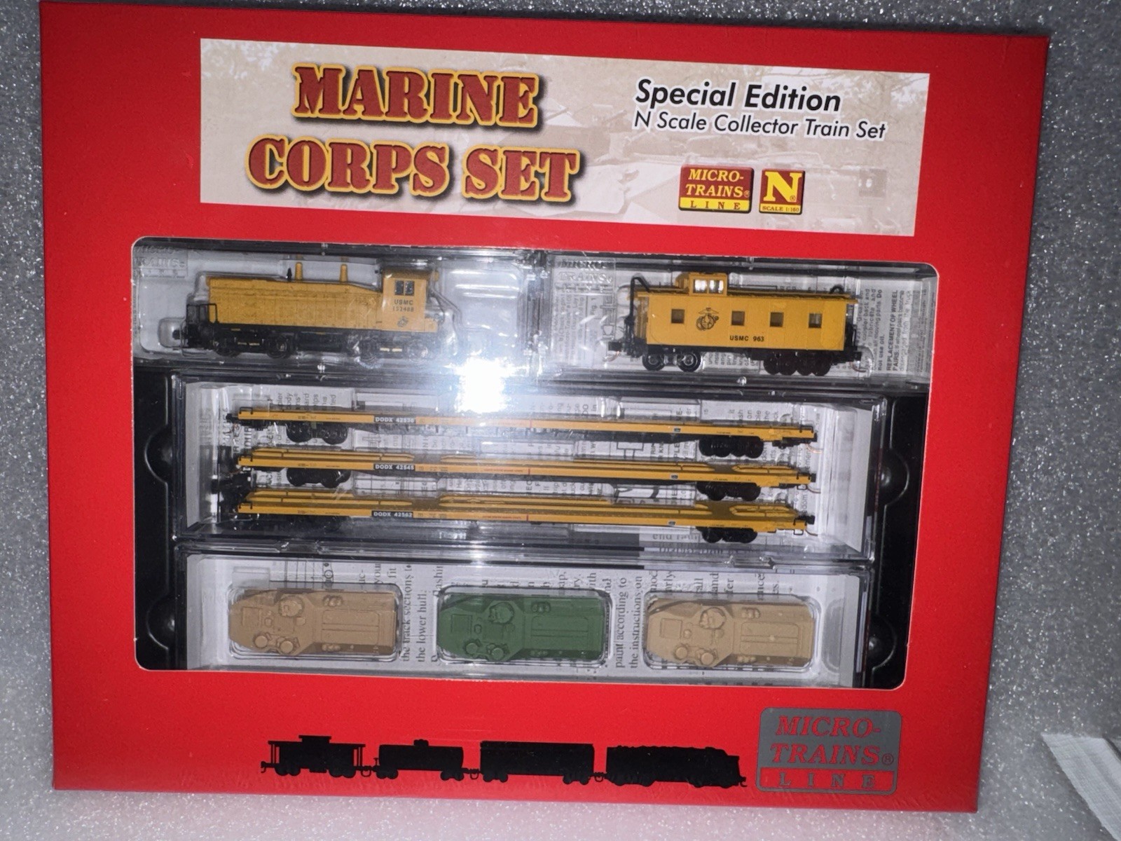 NIB Micro Trains N Scale Marine Corps Train Set Factory Sealed