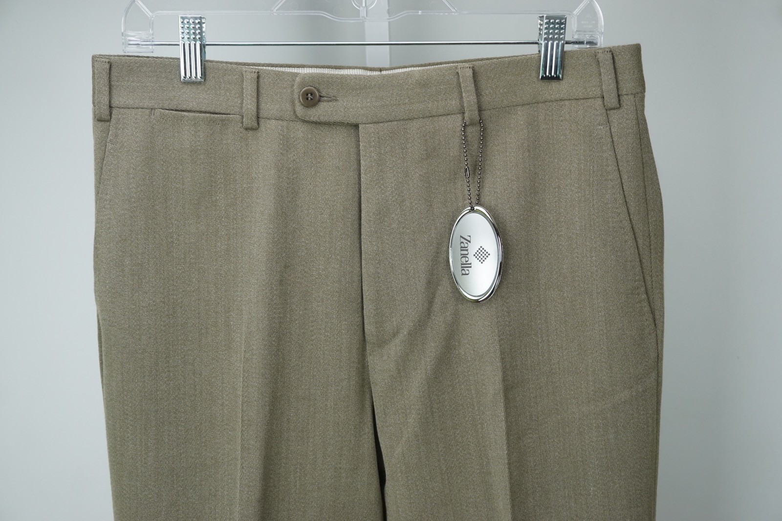 Zanella Sartoriale Rhys 100% Wool Brown Woven Dress Pants Sz 48 NEW