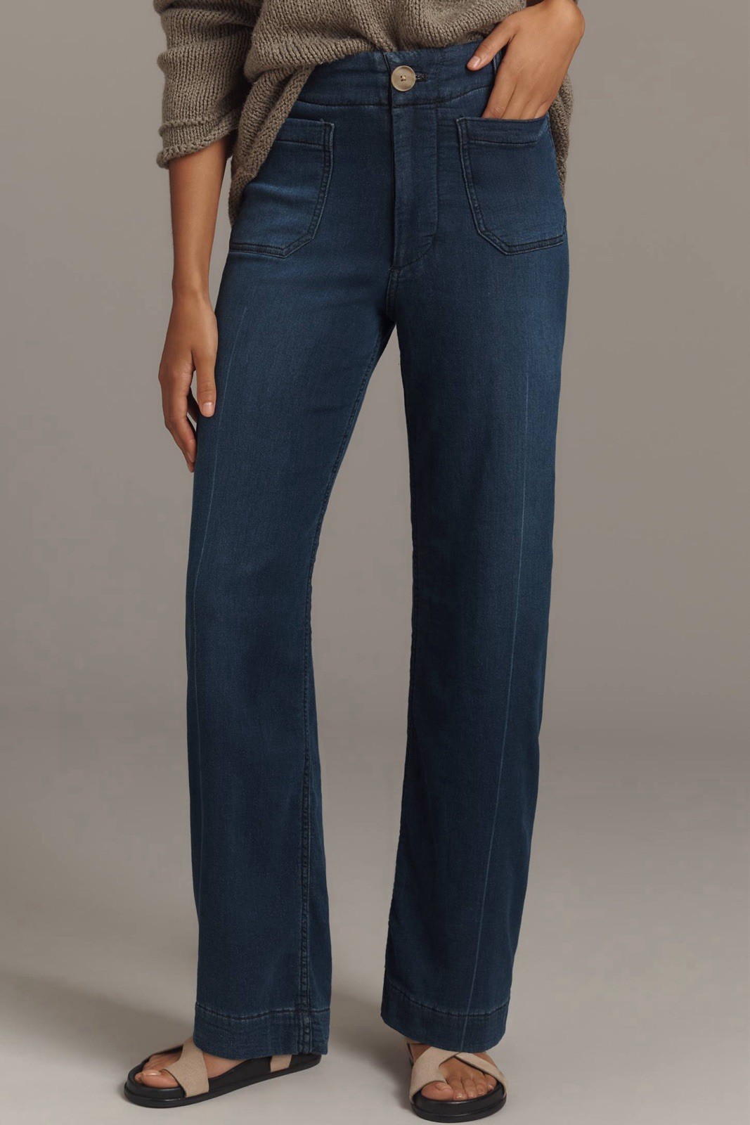 Maeve Colette Knit High-Rise Wide-Leg Full-Length Jeans NWT SIZE 27