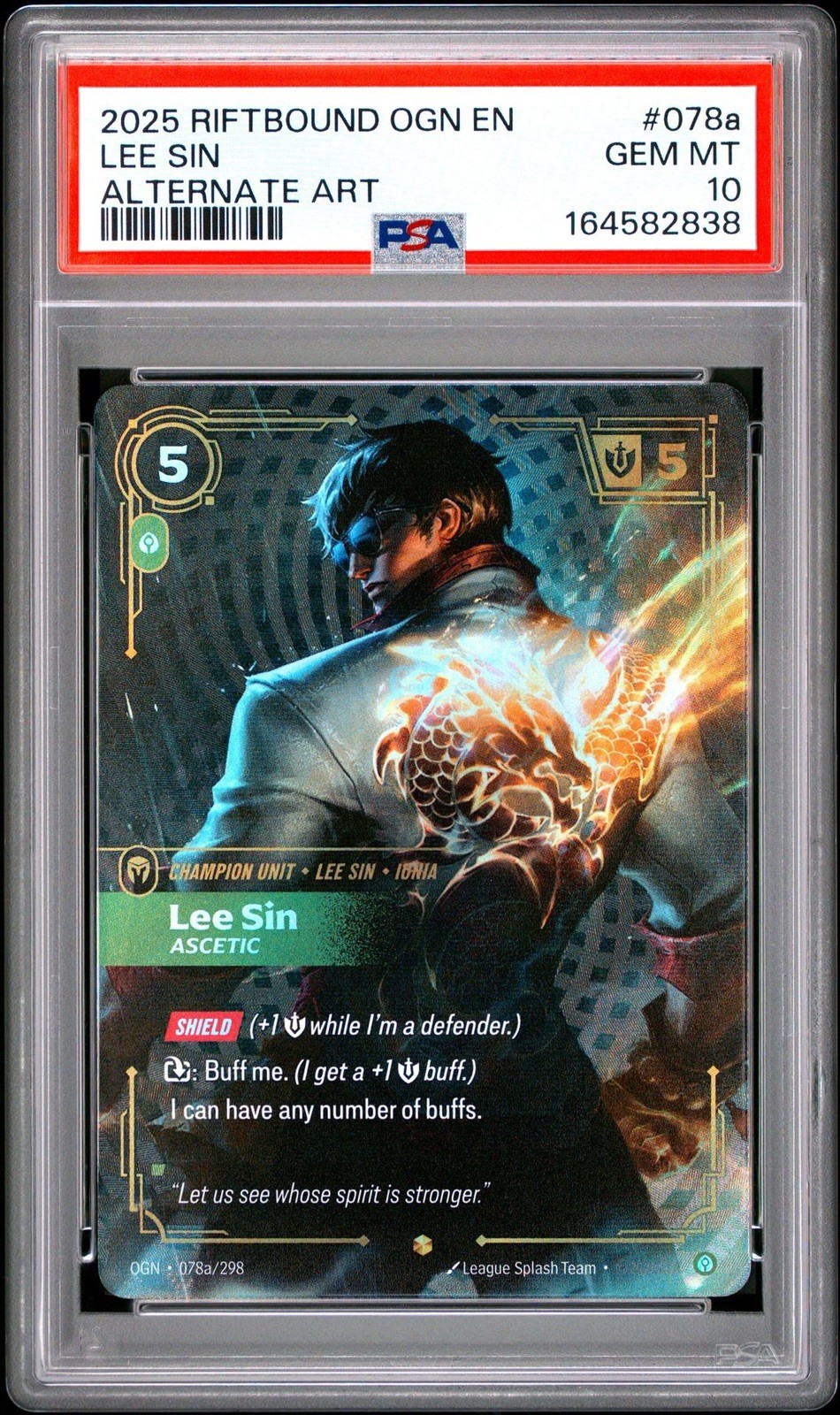 2025 RIFTBOUND: LEAGUE OF LEGENDS OGN-ORIGINS #078A LEE SIN - ASCETIC PSA 10 2025 RIFTBOUND: LEAGUE OF LEGENDS OGN-ORIGINS #078A LEE SIN - ASCETIC PSA 10