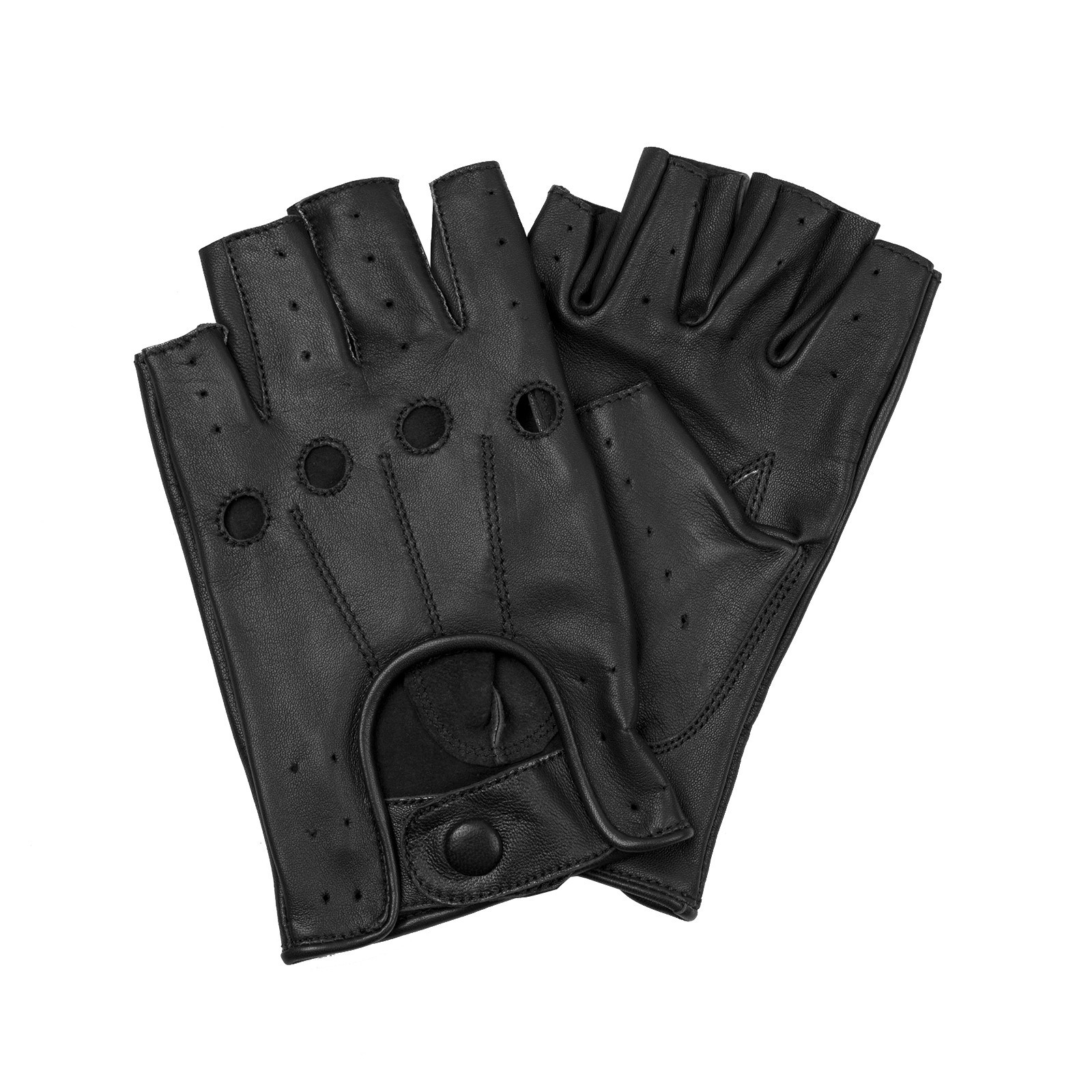 Fingerless 100% Genuine Leather Driving Gloves Chauffer Fingerless 100% Genuine Leather Driving Gloves Chauffer