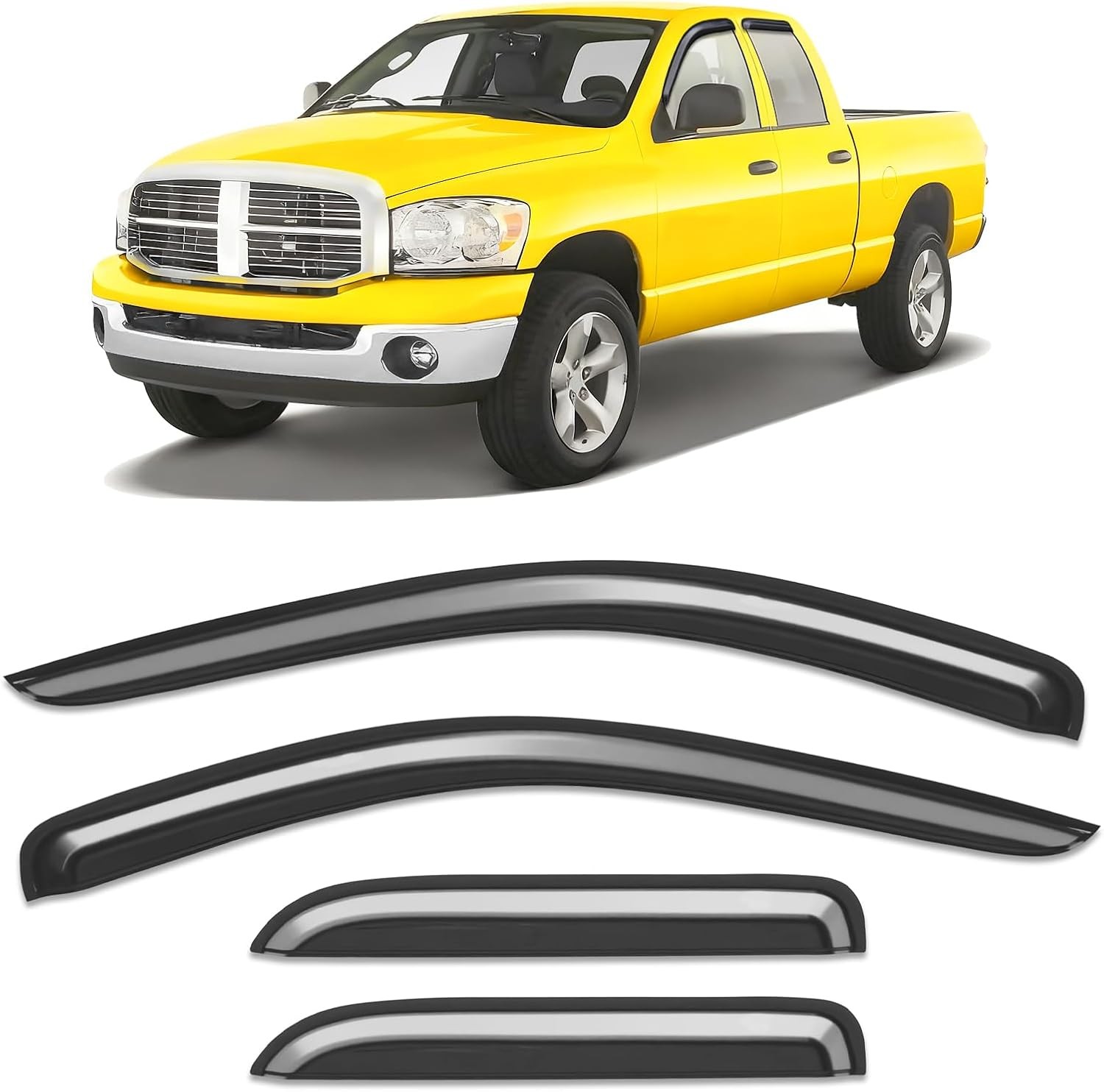 Extra-Thick Window Rain Guard 2002-2008 Ram 1500 Quad Cab/2003-2009 2500&3500 Extra-Thick Window Rain Guard 2002-2008 Ram 1500 Quad Cab/2003-2009 2500&3500