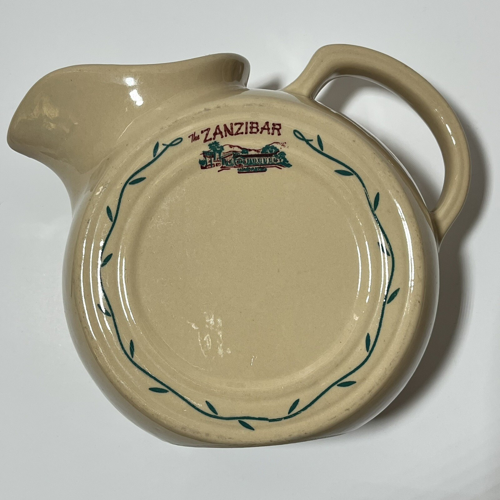 TEPCO The Zanzibar Disc Pitcher MCM 1940s Rare Restaurant Bar Ware USA