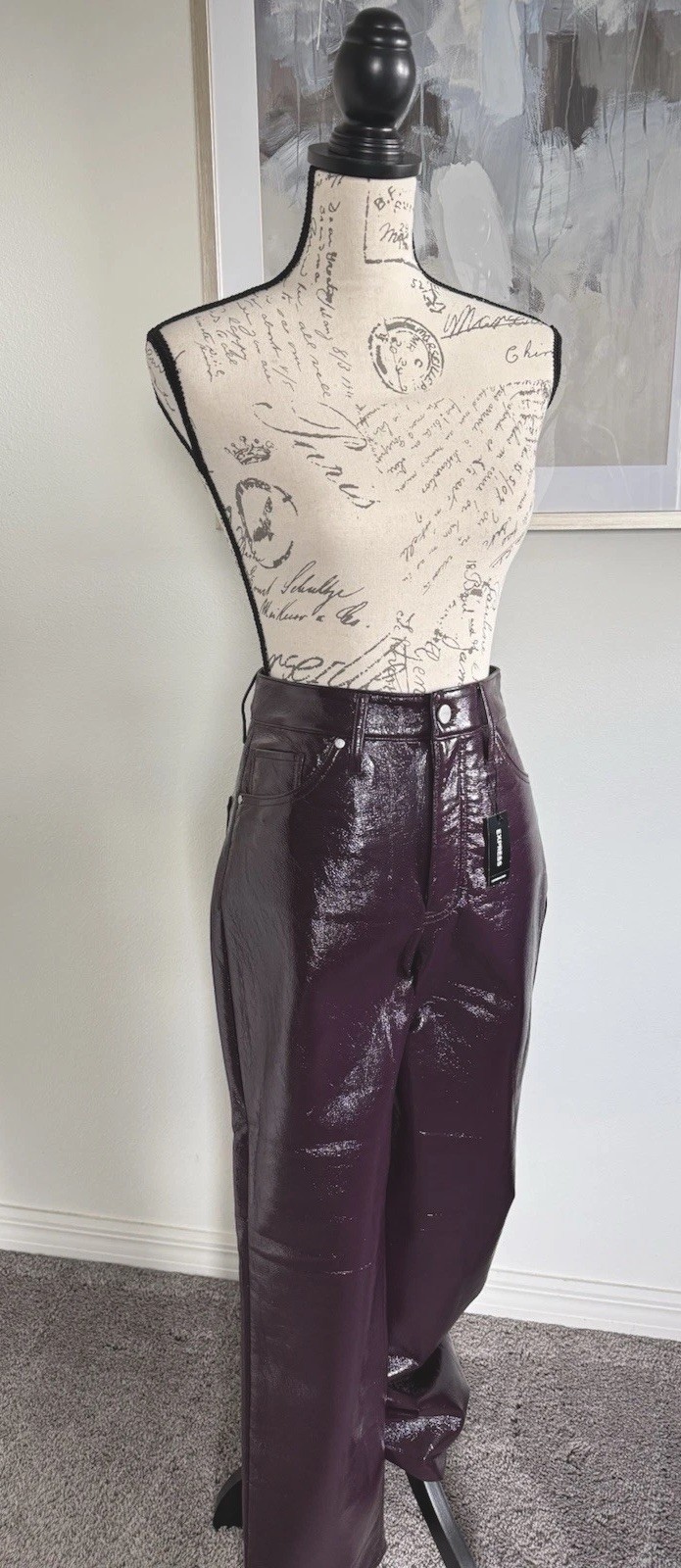 EXPRESS SHINY MODERN STRAIGHT SUPER HIGH RISE DRESS PANT DEEP PURPLE 4R NWT EXPRESS SHINY MODERN STRAIGHT SUPER HIGH RISE DRESS PANT DEEP PURPLE 4R NWT