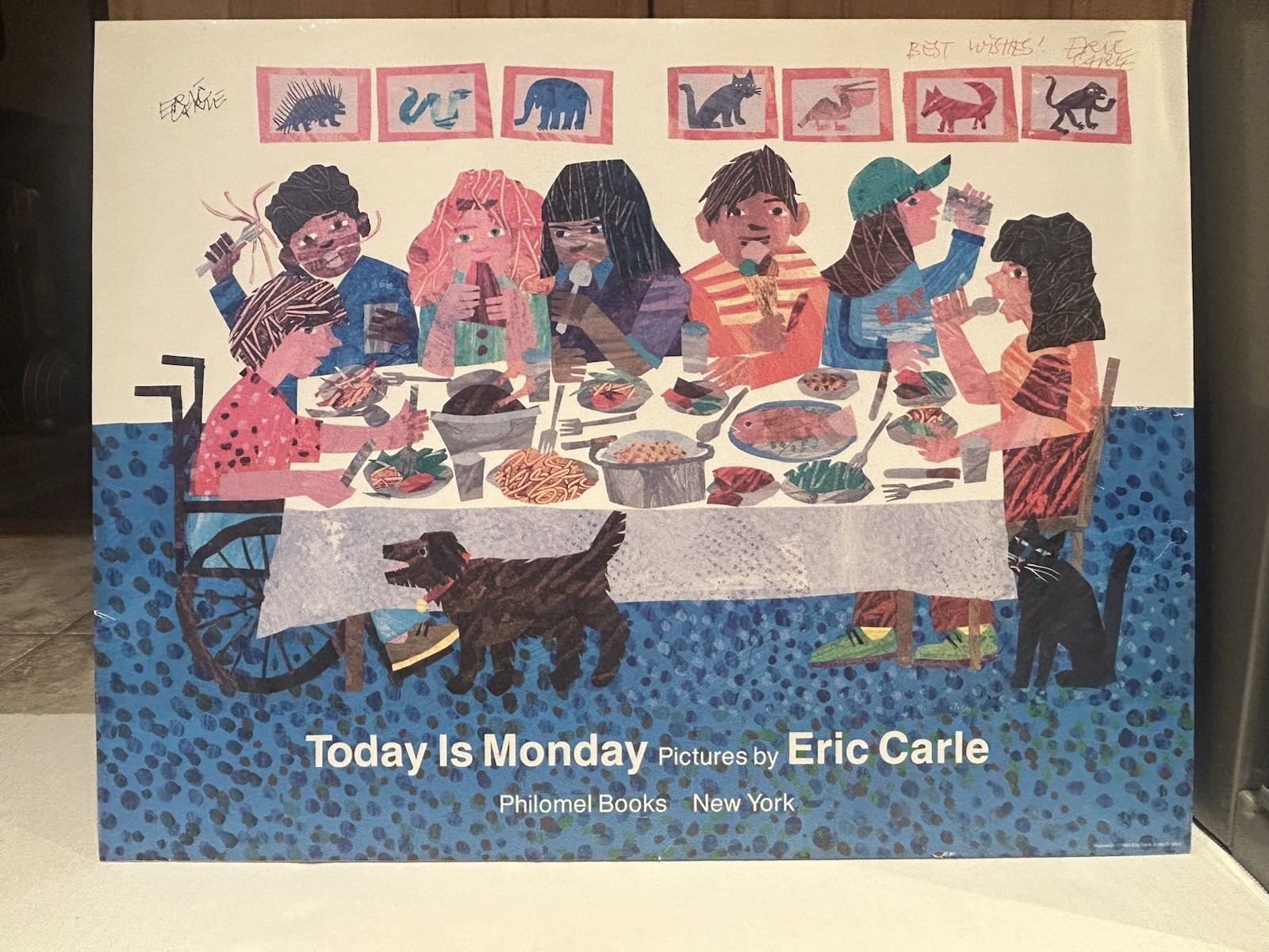 Eric Carle Signed “Today Is Monday” Promo Poster 1993 Philomel Books Ephemera