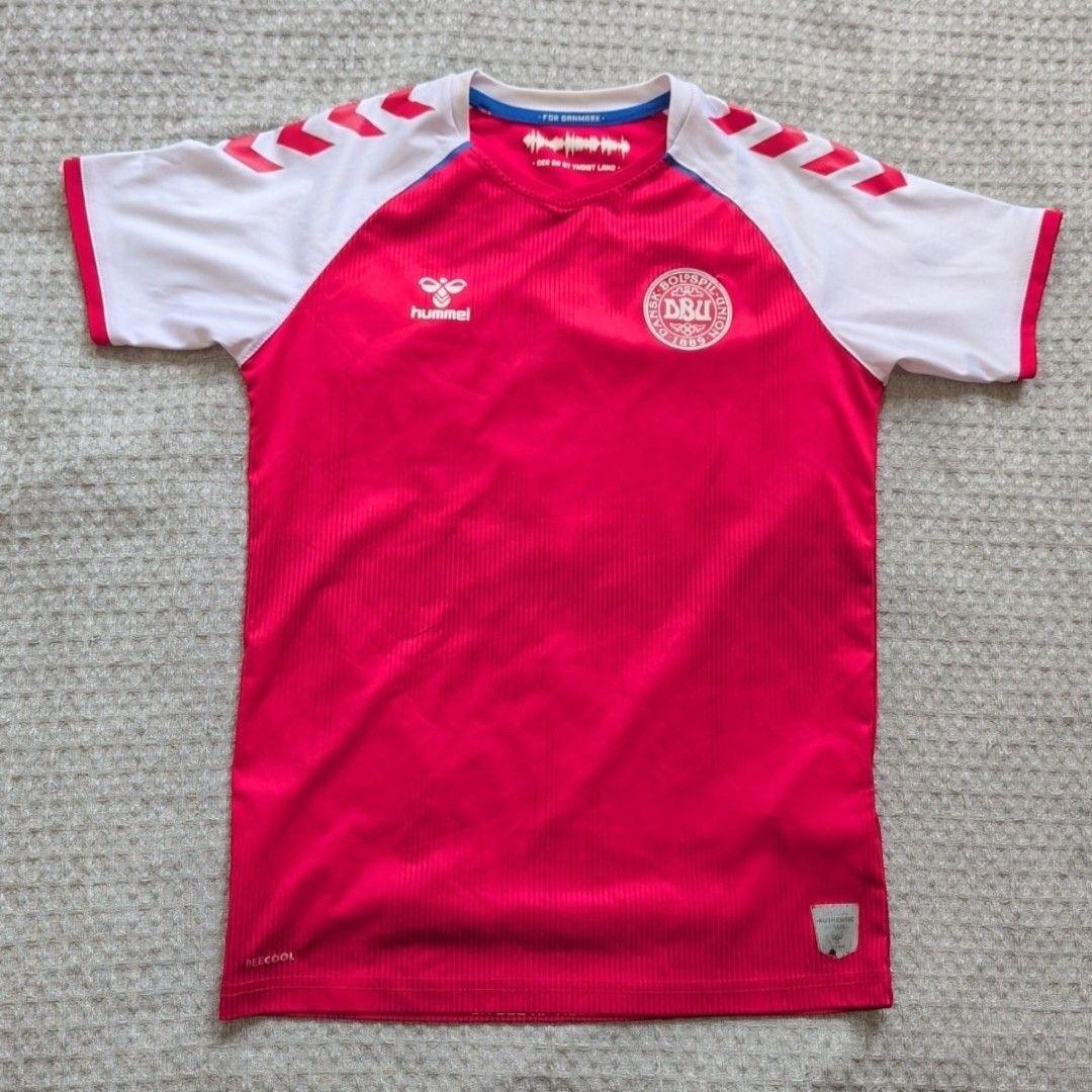 Denmark National Team Jersey Boys 14 Red Soccer Hummel DBU Home BEECOOL 2021