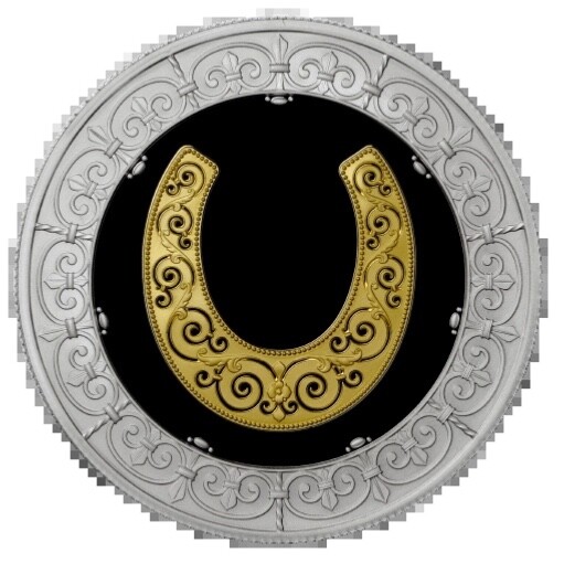 2021 Laos Lucky Horseshoe Silver Gold Gilded Coin Good Luck Happiness 50000 Kip