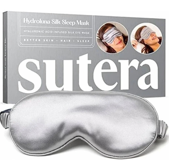 Sutera Hydroluna Silk Eye Mask for Sleeping - Hyaluronic Acid Hydrates Skin NEW