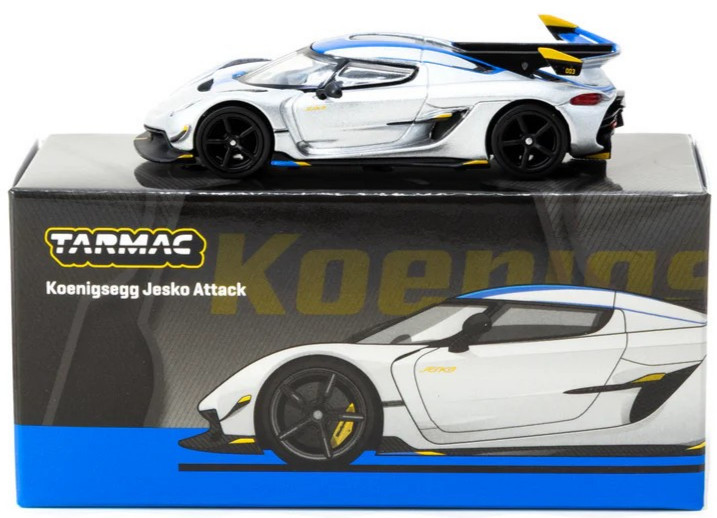 Tarmac Works GLOBAL64 Silver Koenigsegg Jesko Attack 1:64 Car T64G-TL052-SL Tarmac Works GLOBAL64 Silver Koenigsegg Jesko Attack 1:64 Car T64G-TL052-SL