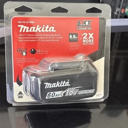 2 PACK Makita BL1860B-2 18V LXT Lithium‑Ion 6.0ah Battery 2 PACK Makita BL1860B-2 18V LXT Lithium‑Ion 6.0ah Battery