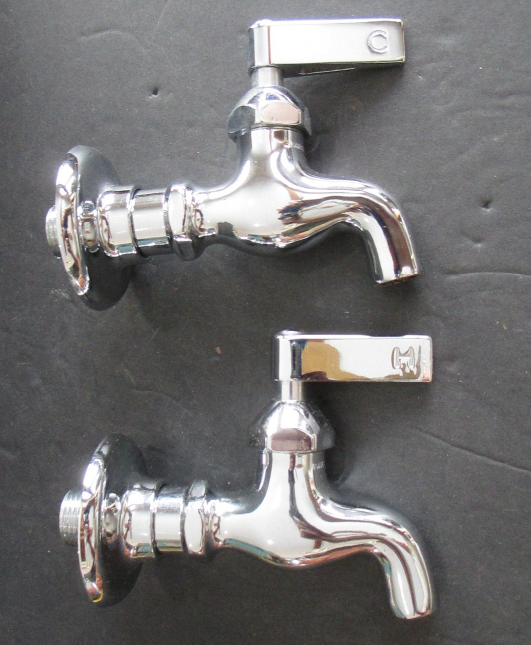 NOS PAIR Chrome Kohler K-8775 Hewitt Single Handle Hot and Cold Sink Faucets B5