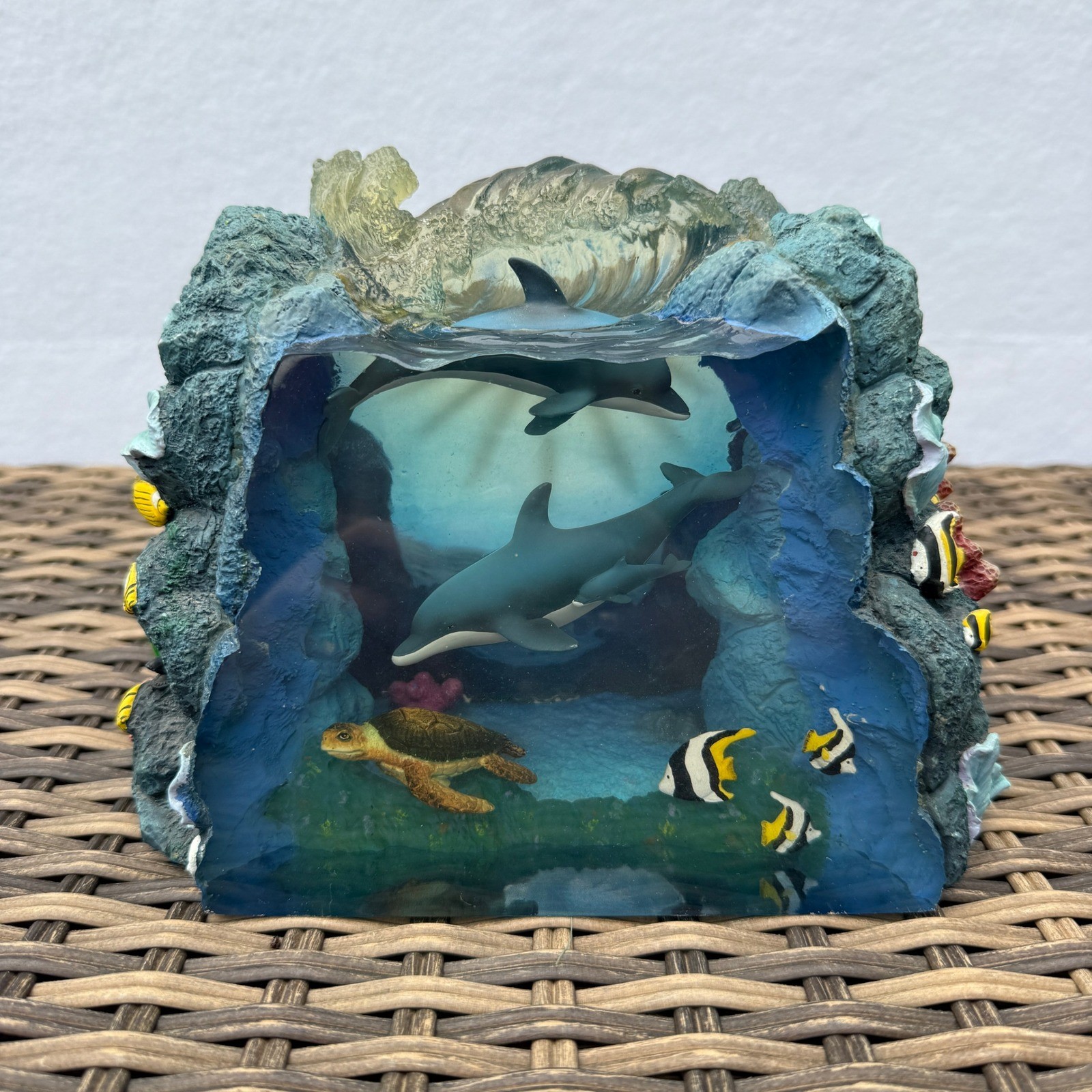 Dakin Wyland Life in the Sea Dolphin Turtle Ocean Sculpture Figurine 2000