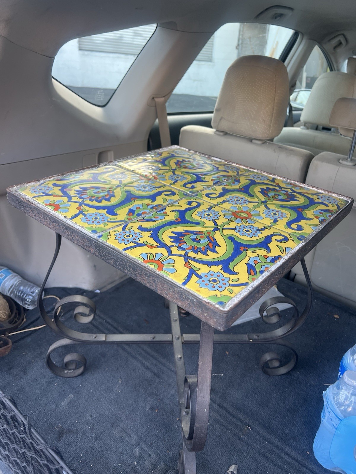 Antique California Not Malibu, Santa Monica Brick Co. Iron Tile Table, 8” Tiles Antique California Not Malibu, Santa Monica Brick Co. Iron Tile Table, 8” Tiles