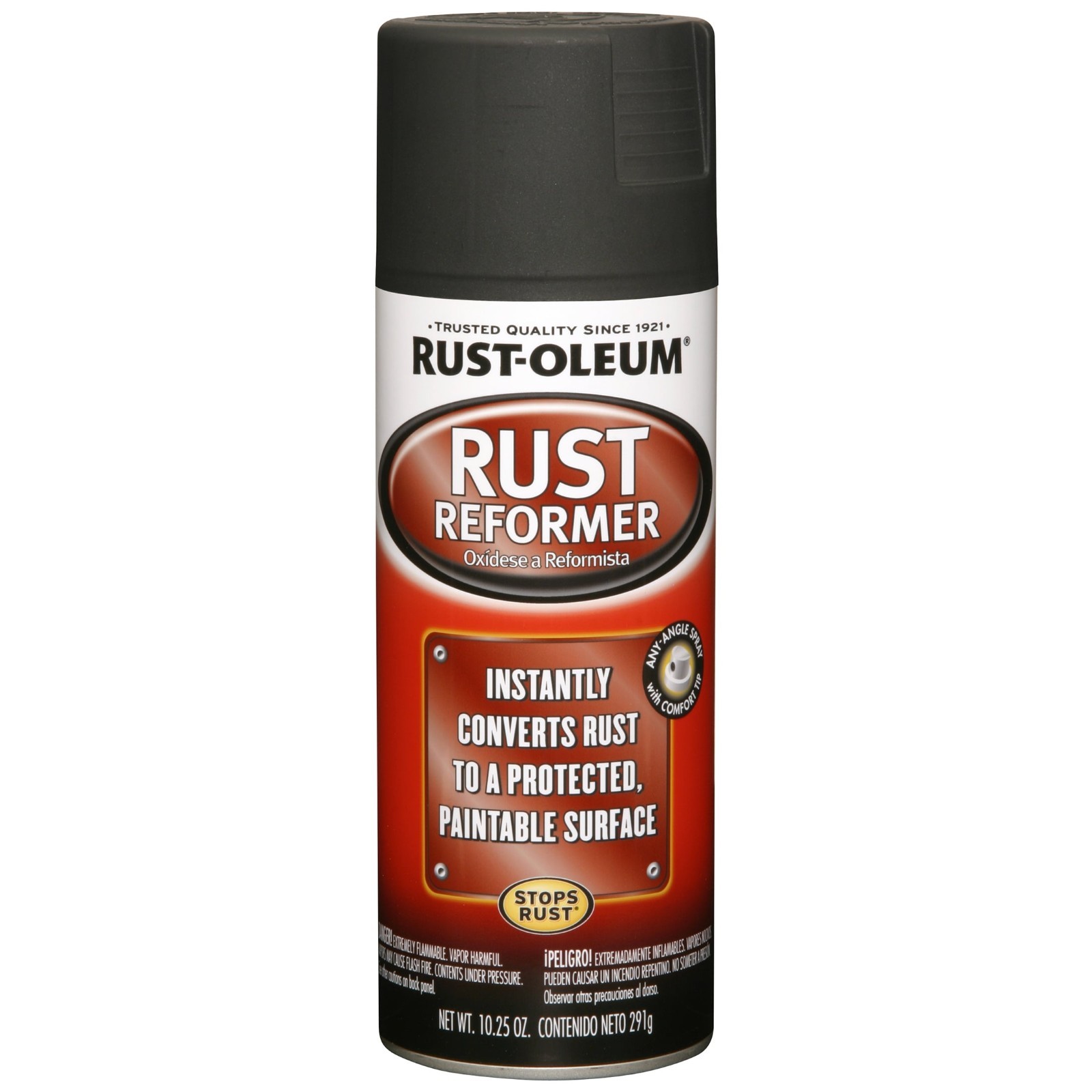 Rust Oleum Automotive Rust Reformer Flat Spray Paint, Black, 10.25 oz.