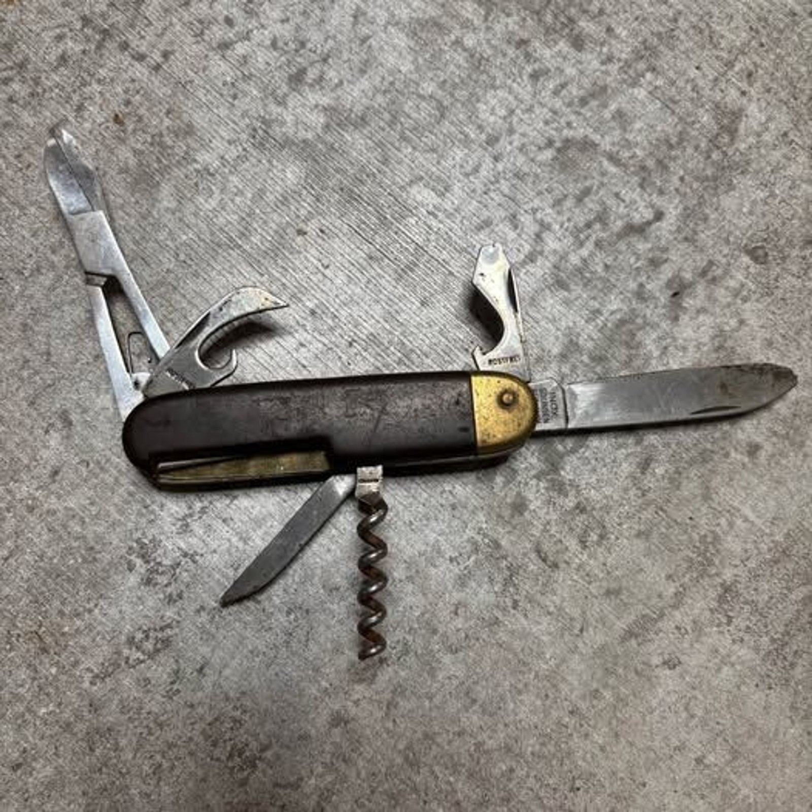 Vintage Solingen Germany INOX Multi Tool Pocket Knife Corkscrew Scissors Vintage Solingen Germany INOX Multi Tool Pocket Knife Corkscrew Scissors