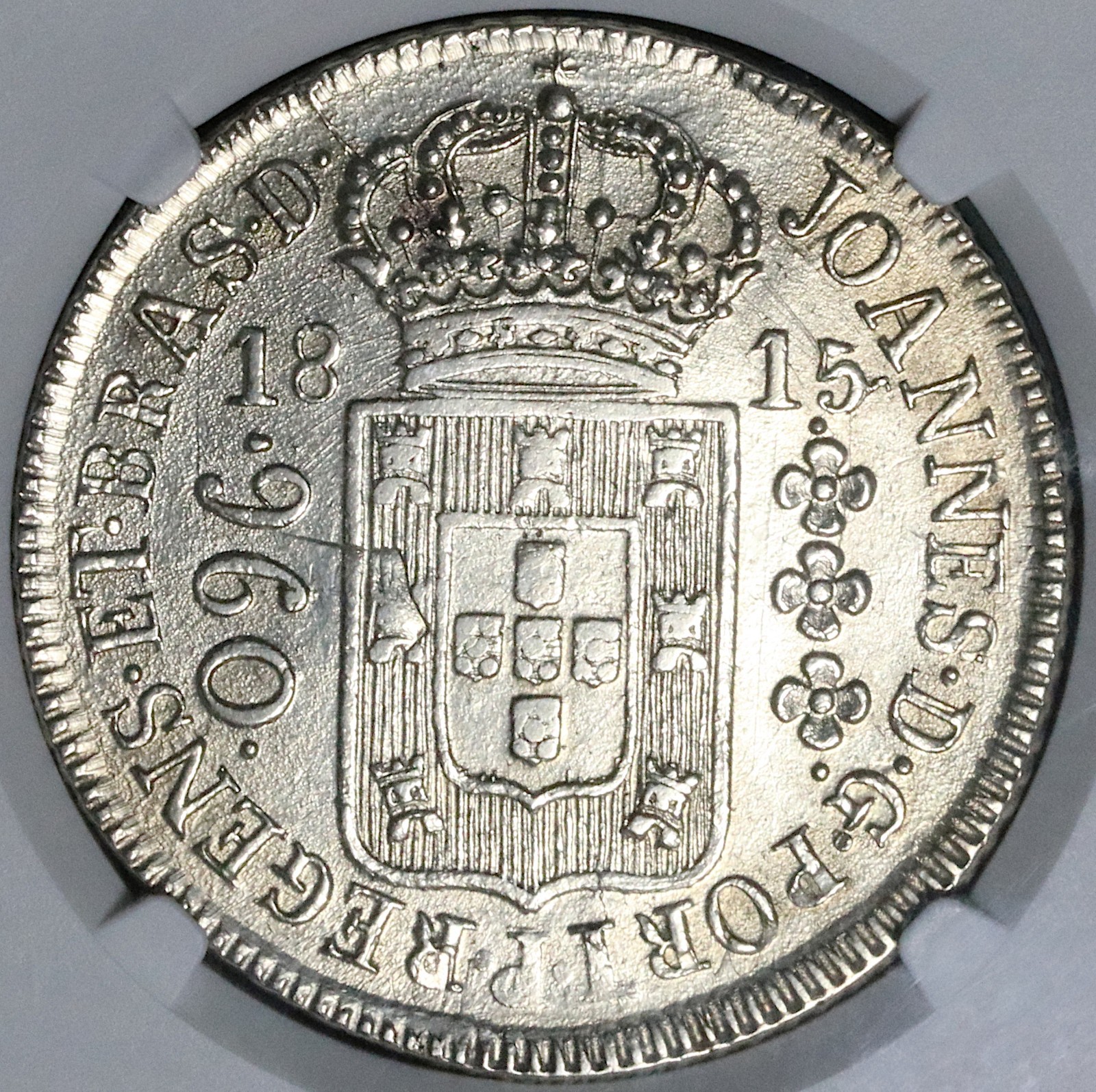 1815-R NGC UNC Brazil 960 Reis Overstruck Spain Colonial 8 Reales Coin 26051604C 1815-R NGC UNC Brazil 960 Reis Overstruck Spain Colonial 8 Reales Coin 26051604C