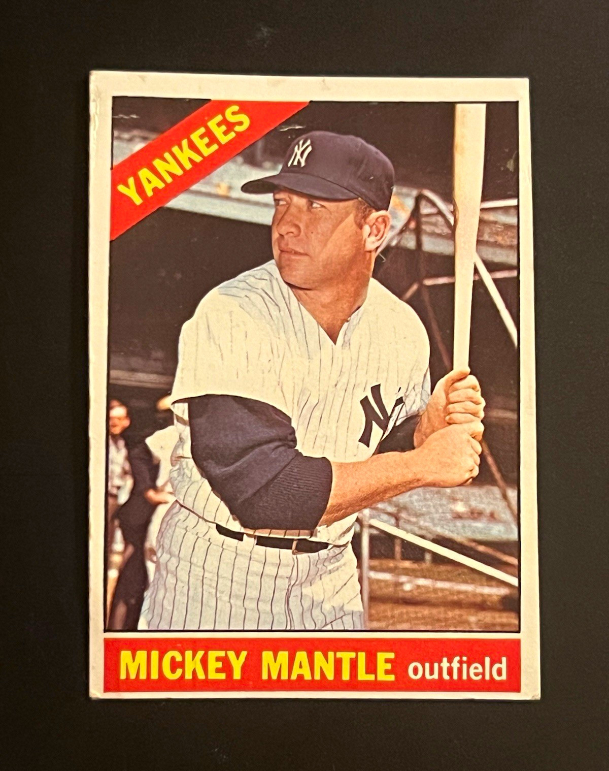 1966 Topps Mickey Mantle #50 Yankees HOF Baseball Card Raw, Back Crease 1966 Topps Mickey Mantle #50 Yankees HOF Baseball Card Raw, Back Crease