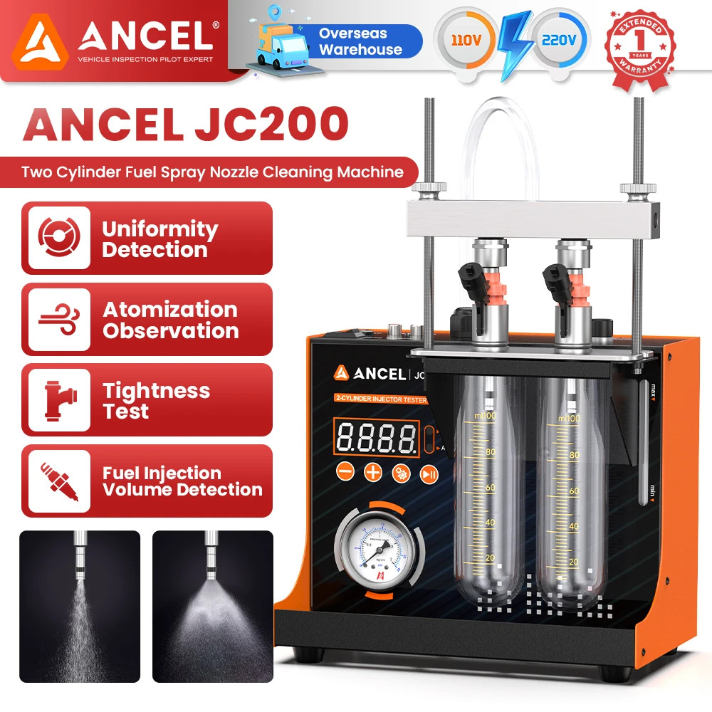 ANCEL JC200 JC400 JC600 Fuel Injector Tester Cleaner Ultrasonic Cleaning Machine