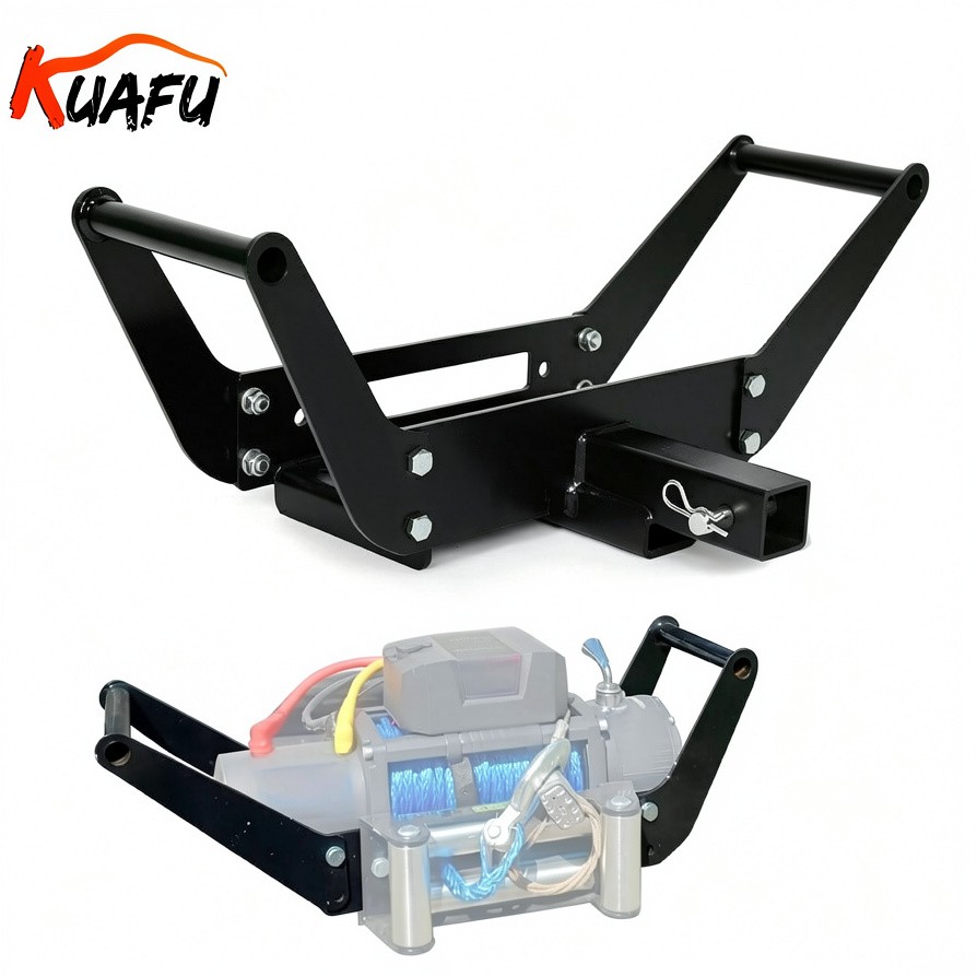 Foldable Winch Mounting Plate Cradle Mount For 2'' Hitch Receiver 4WD SUV Truck Foldable Winch Mounting Plate Cradle Mount For 2'' Hitch Receiver 4WD SUV Truck