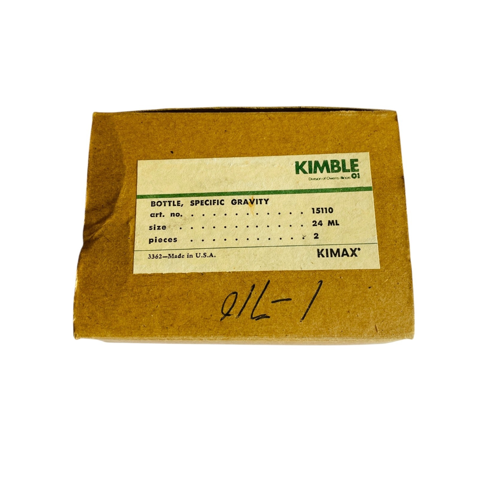Kimble Kimax 15110 24 mL Specific Gravity Bottle Pycnometer 15110-24 - Set of 2 Kimble Kimax 15110 24 mL Specific Gravity Bottle Pycnometer 15110-24 - Set of 2