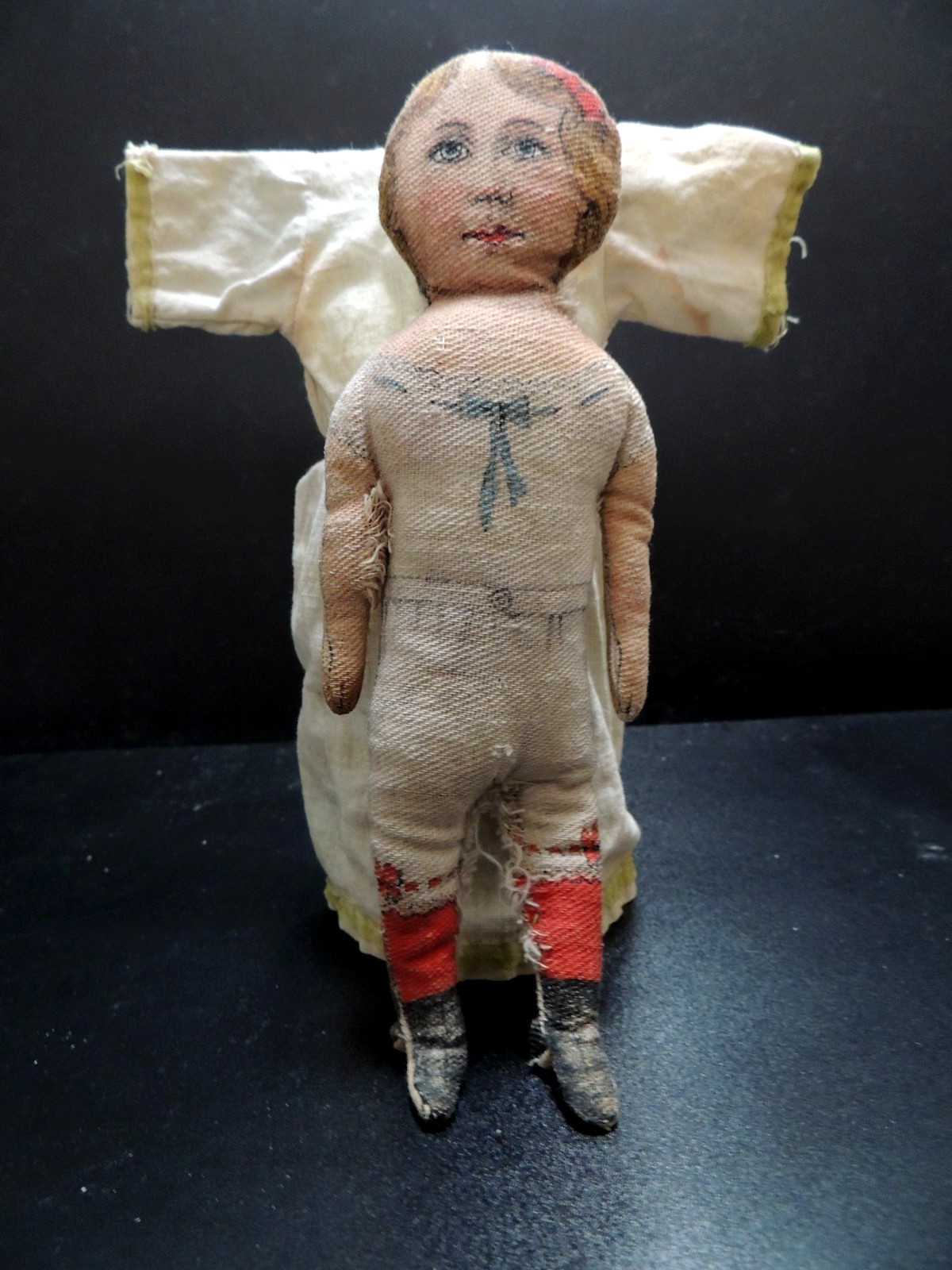 Rare Early to mid 19th Century Folk Art Rag Handmade 7.5\ Rare Early to mid 19th Century Folk Art Rag Handmade 7.5\