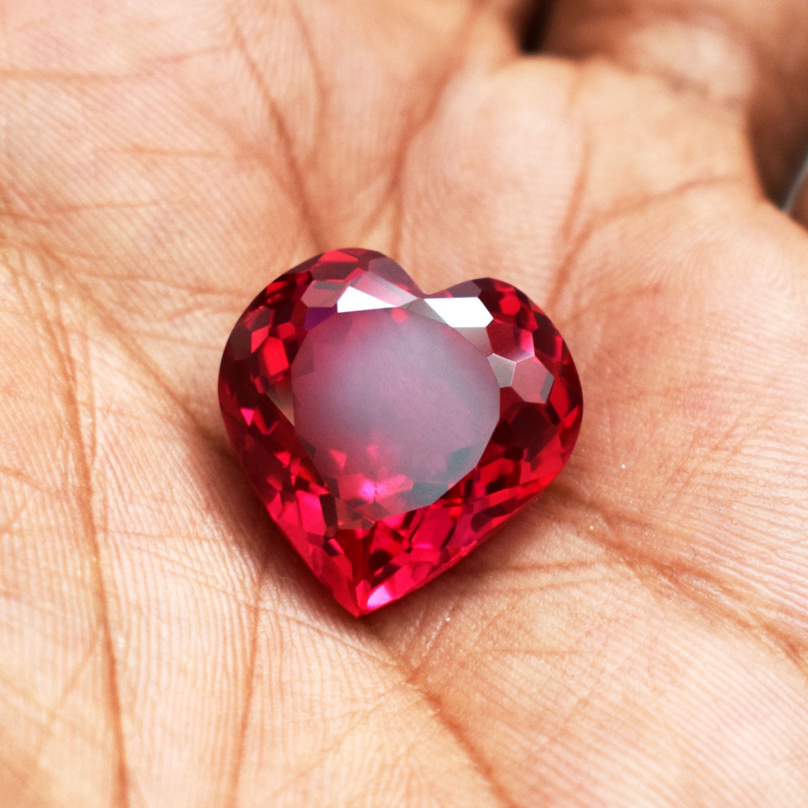 35.80 Carat Natural Sapphire Red Pink Heart Cut Certified Loose Gemstone