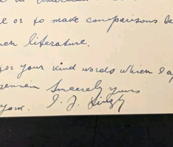 Israel Joshua Singer (Author) Signed Correspondence, I J Singer Israel Joshua Singer (Author) Signed Correspondence, I J Singer