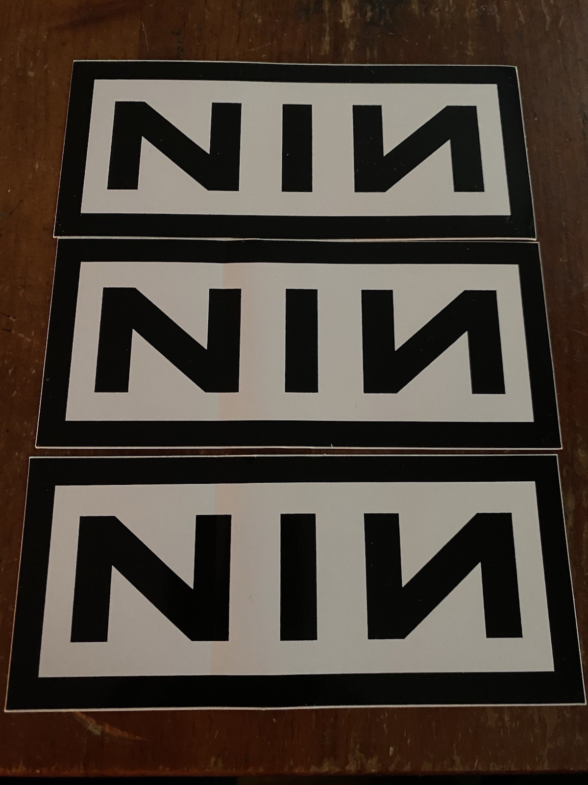 Vintage Nine Inch Nails NIN Logo Vinyl Stickers Set of 3 from Fragility Tour